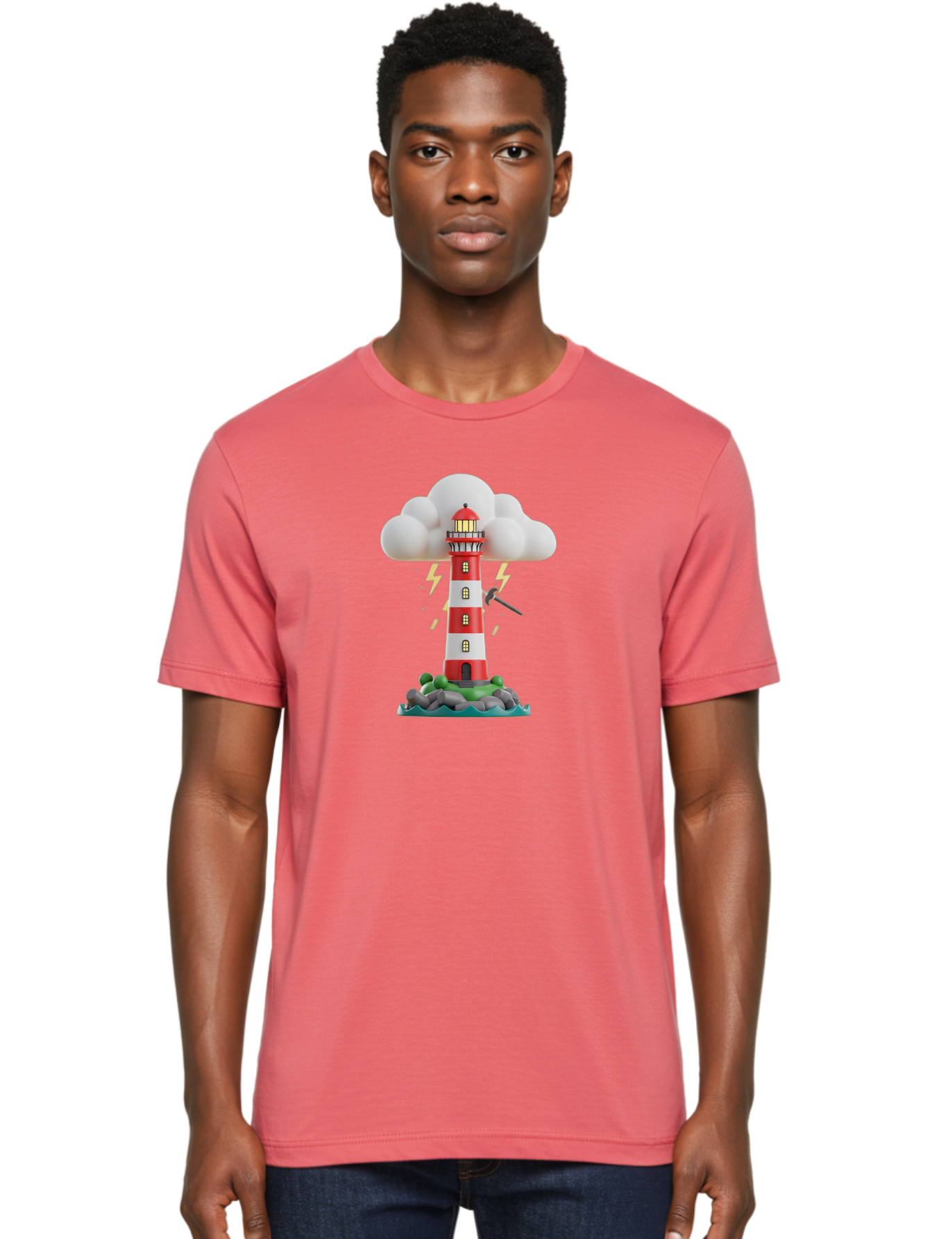 Lighthouse-10 Men'S Graphic Tee, 100% Cotton, Comfortable Casual Summer Wear, Machine Washable, Vintage Camera, Old Camera, Antique Camera, Black Camera, Classic Photography, Photography Equipment, Nostalgic Device, Film Camera, Camera Art Bag699