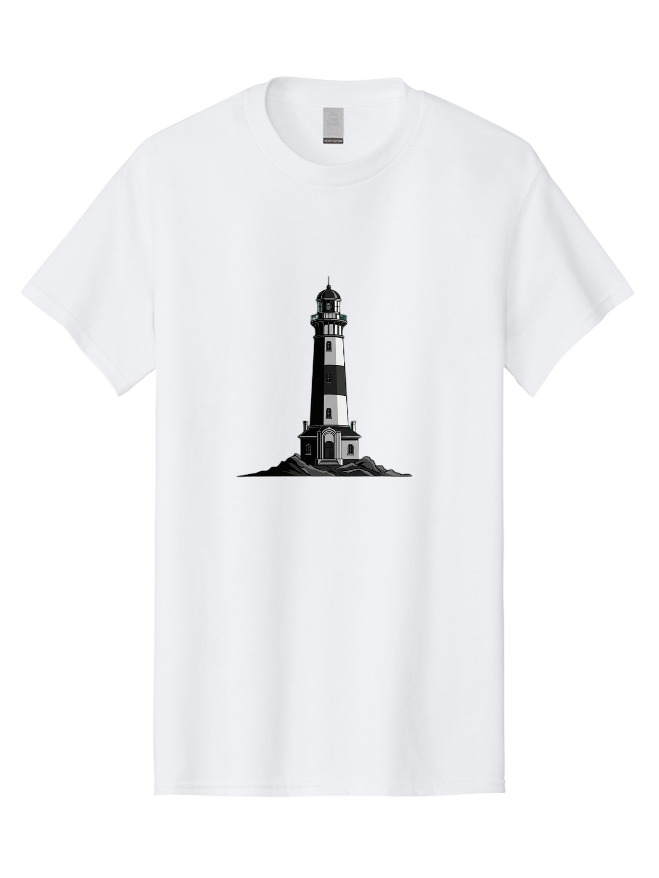 Lighthouse-11 Men'S Graphic Tee, 100% Cotton, Comfortable Casual Summer Wear, Machine Washable, Vintage Camera, Old Camera, Antique Camera, Black Camera, Classic Photography, Photography Equipment, Nostalgic Device, Film Camera, Camera Art Bag700