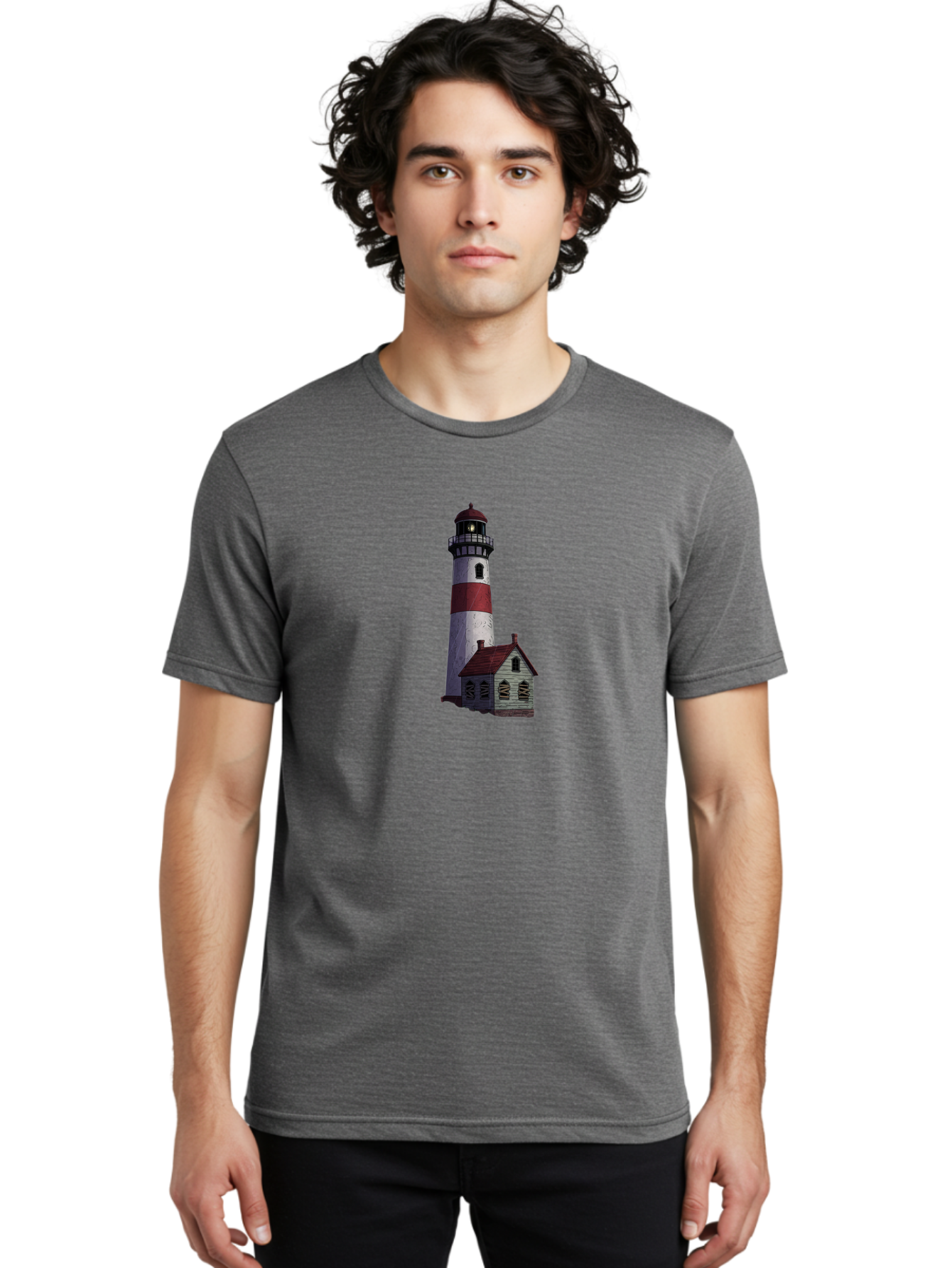 Lighthouse-12 Men'S Graphic Tee, 100% Cotton, Comfortable Casual Summer Wear, Machine Washable, Vintage Camera, Old Camera, Antique Camera, Black Camera, Classic Photography, Photography Equipment, Nostalgic Device, Film Camera, Camera Art Bag701