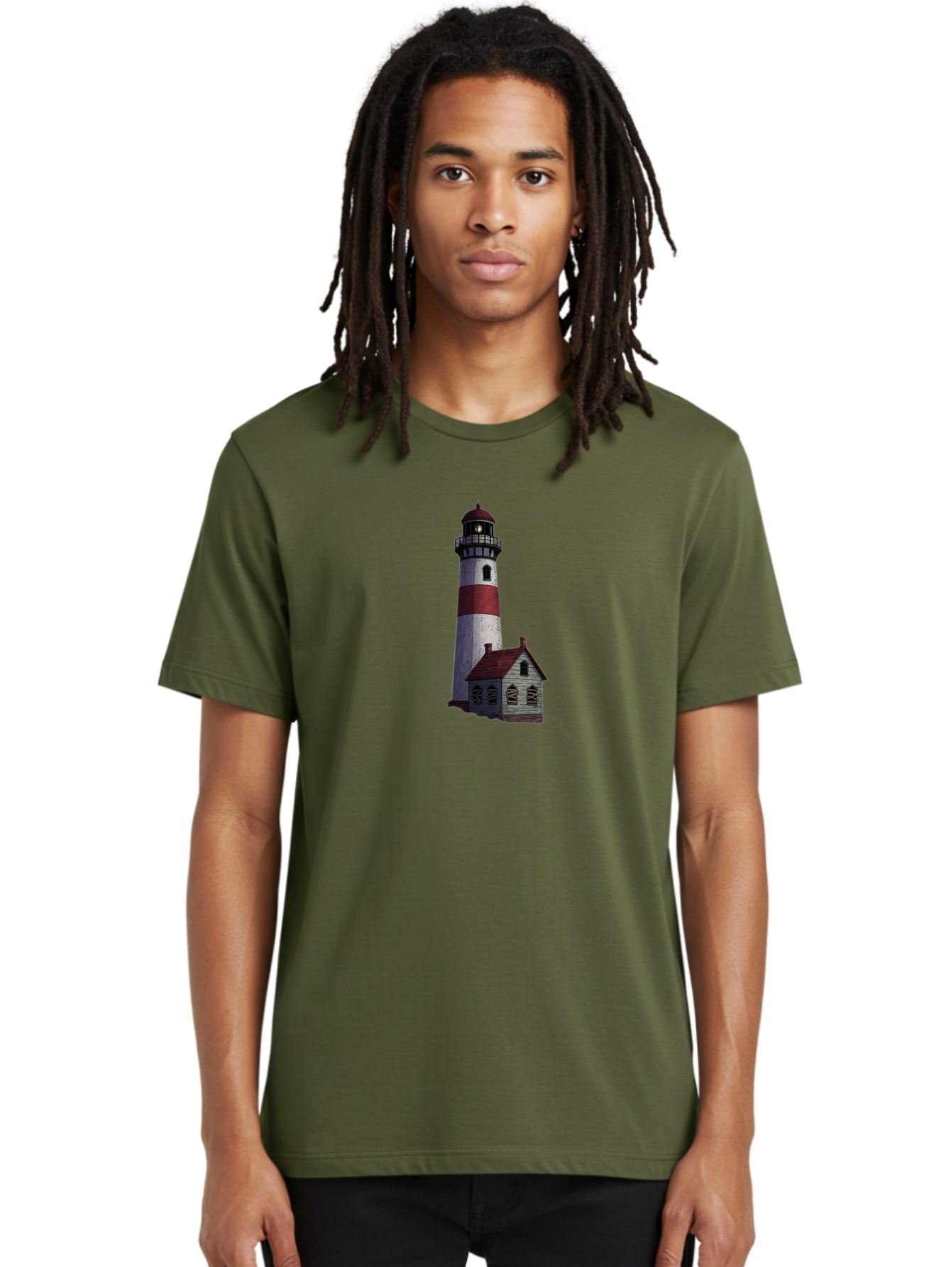 Lighthouse-12 Men'S Graphic Tee, 100% Cotton, Comfortable Casual Summer Wear, Machine Washable, Vintage Camera, Old Camera, Antique Camera, Black Camera, Classic Photography, Photography Equipment, Nostalgic Device, Film Camera, Camera Art Bag701