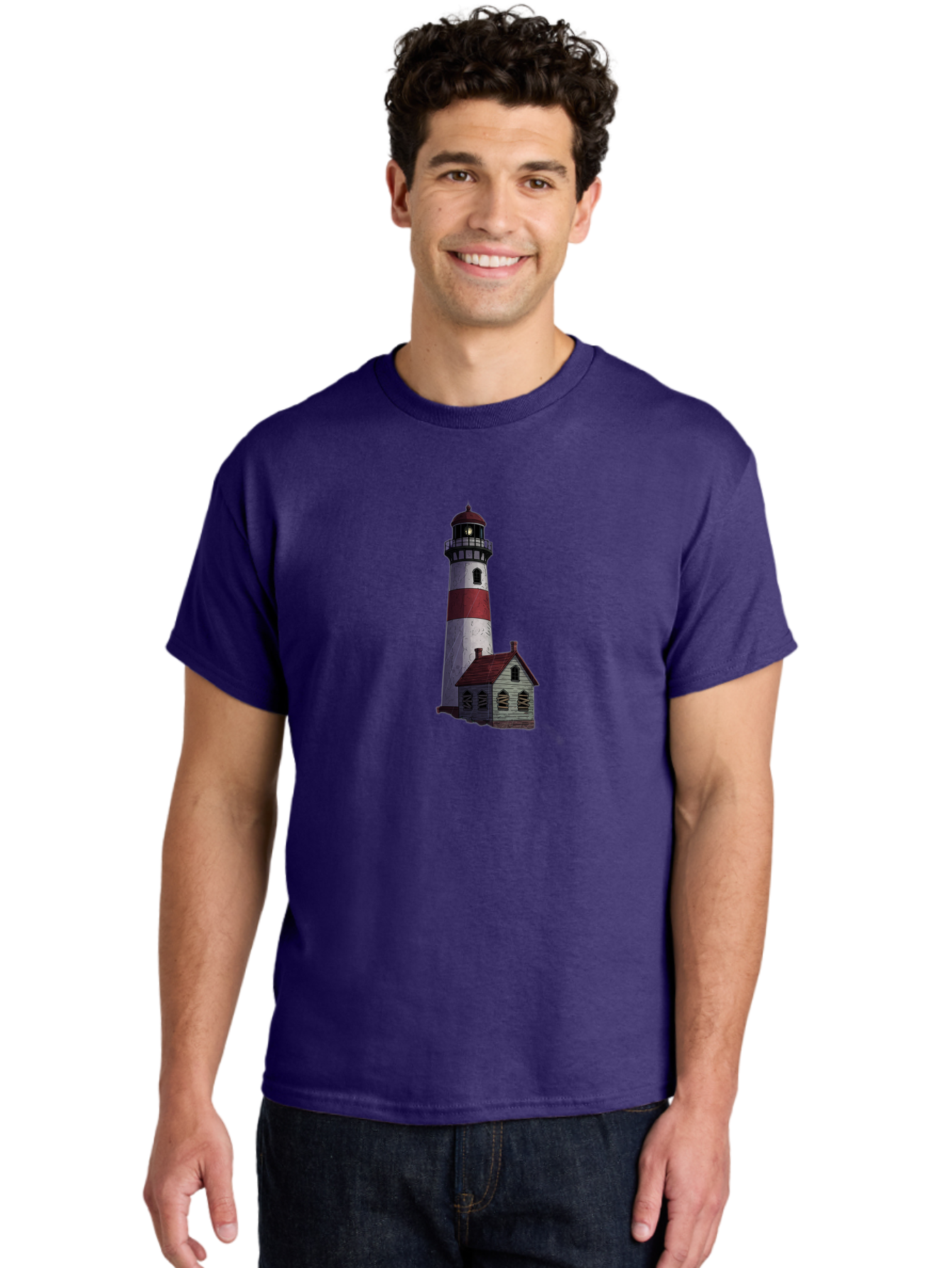 Lighthouse-12 Men'S Graphic Tee, 100% Cotton, Comfortable Casual Summer Wear, Machine Washable, Vintage Camera, Old Camera, Antique Camera, Black Camera, Classic Photography, Photography Equipment, Nostalgic Device, Film Camera, Camera Art Bag701