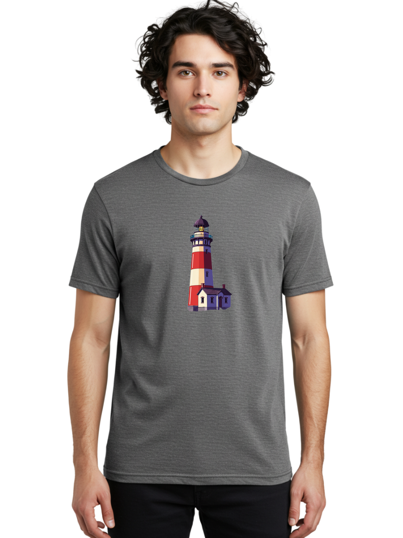 Lighthouse-15 Men'S Graphic Tee, 100% Cotton, Comfortable Casual Summer Wear, Machine Washable, Vintage Camera, Old Camera, Antique Camera, Black Camera, Classic Photography, Photography Equipment, Nostalgic Device, Film Camera, Camera Art Bag704