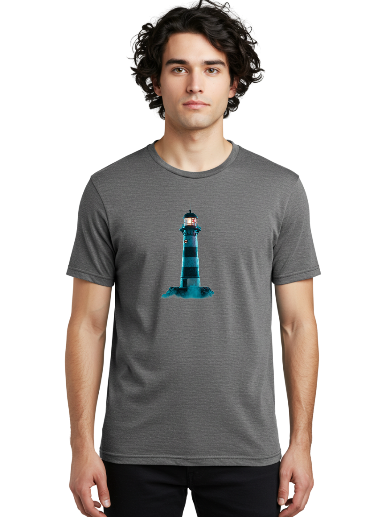 Lighthouse-16 Men'S Graphic Tee, 100% Cotton, Comfortable Casual Summer Wear, Machine Washable, Vintage Camera, Old Camera, Antique Camera, Black Camera, Classic Photography, Photography Equipment, Nostalgic Device, Film Camera, Camera Art Bag705