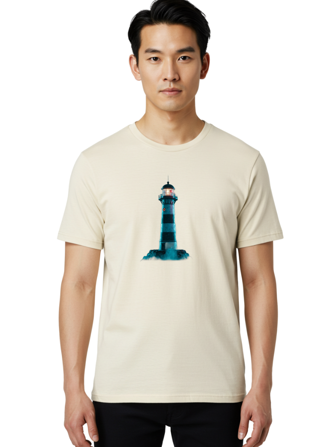 Lighthouse-16 Men'S Graphic Tee, 100% Cotton, Comfortable Casual Summer Wear, Machine Washable, Vintage Camera, Old Camera, Antique Camera, Black Camera, Classic Photography, Photography Equipment, Nostalgic Device, Film Camera, Camera Art Bag705