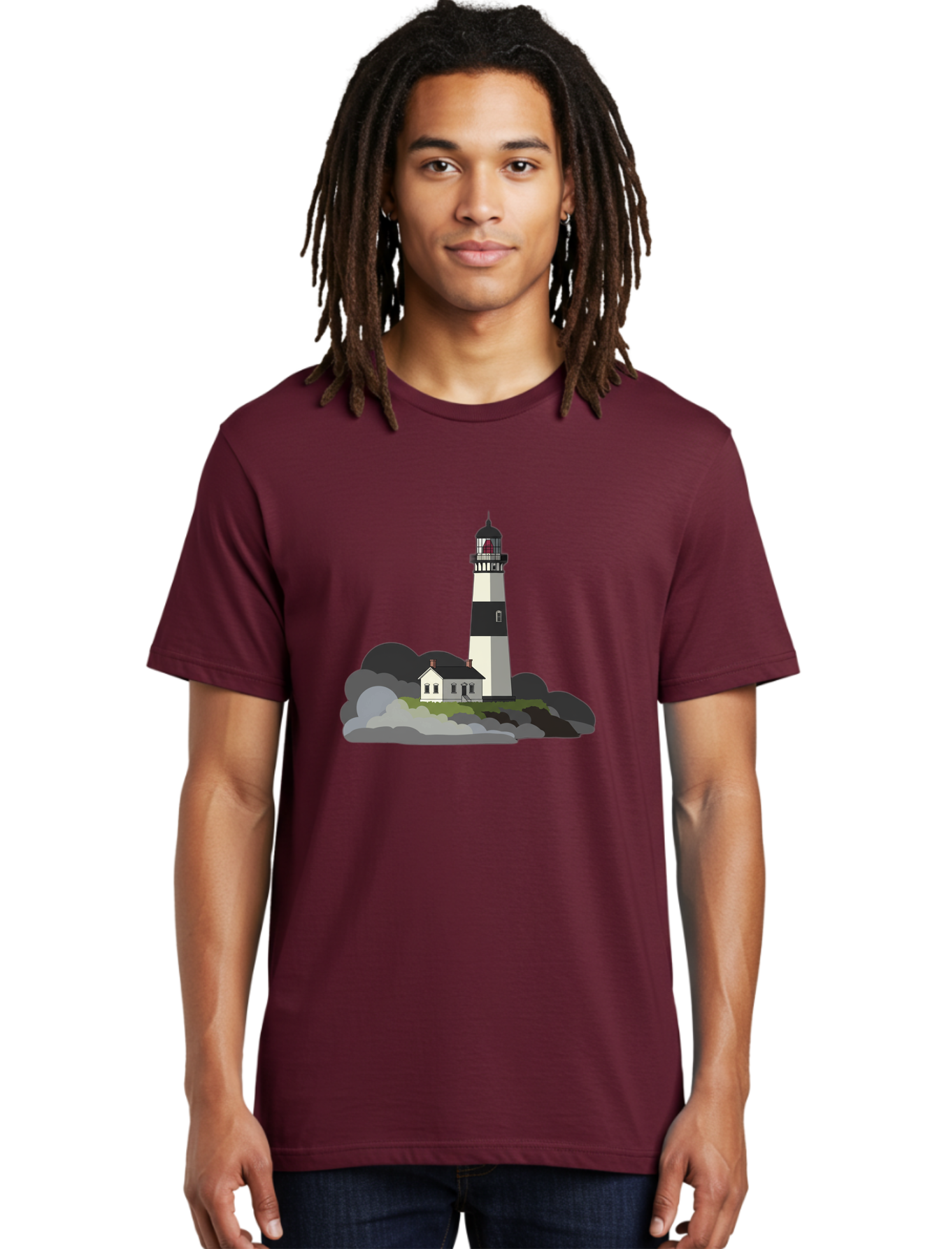Lighthouse-3 Men'S Graphic Tee, 100% Cotton, Comfortable Casual Summer Wear, Machine Washable, Vintage Camera, Old Camera, Antique Camera, Black Camera, Classic Photography, Photography Equipment, Nostalgic Device, Film Camera, Camera Art Bag707