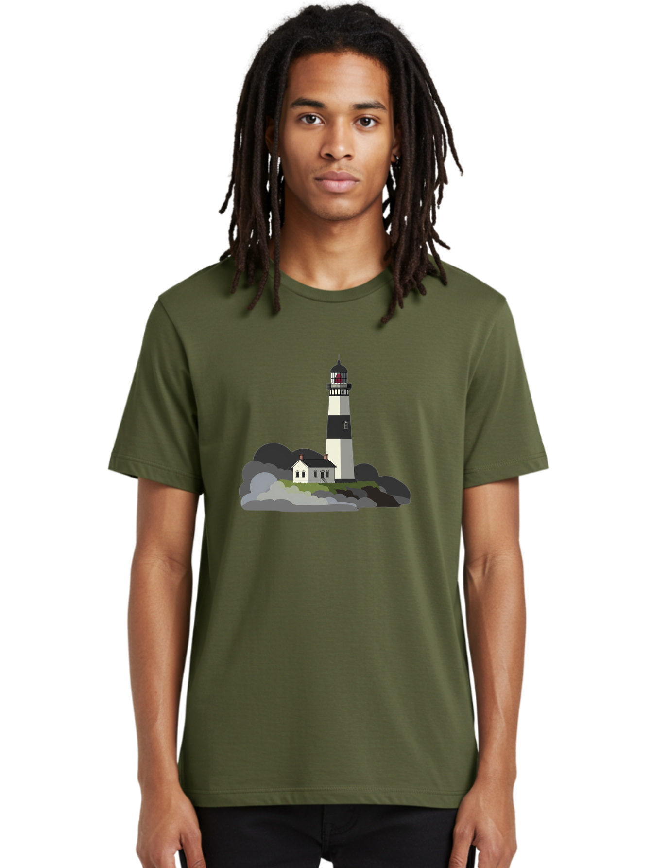 Lighthouse-3 Men'S Graphic Tee, 100% Cotton, Comfortable Casual Summer Wear, Machine Washable, Vintage Camera, Old Camera, Antique Camera, Black Camera, Classic Photography, Photography Equipment, Nostalgic Device, Film Camera, Camera Art Bag707