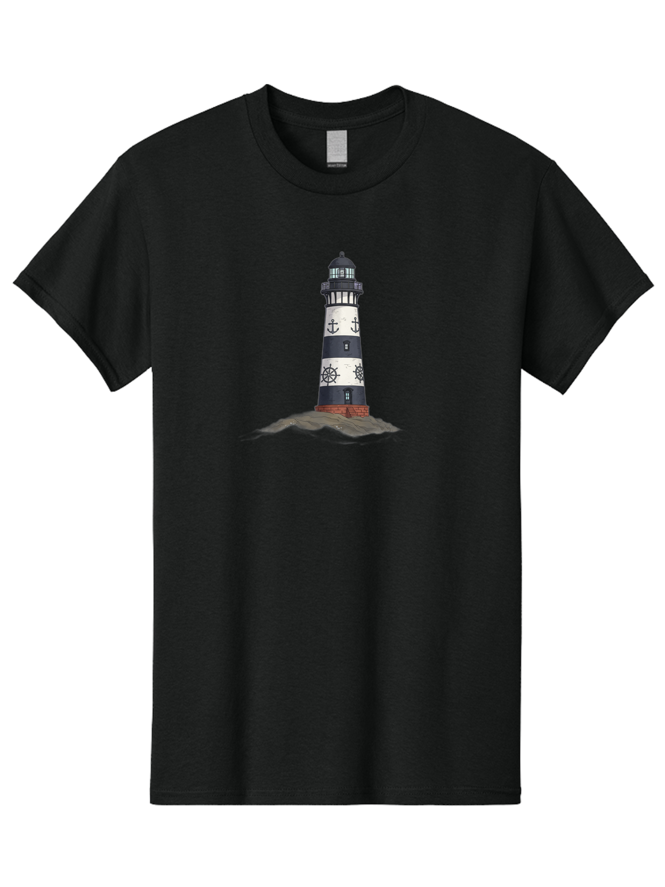 Lighthouse-6 Men'S Graphic Tee, 100% Cotton, Comfortable Casual Summer Wear, Machine Washable, Vintage Camera, Old Camera, Antique Camera, Black Camera, Classic Photography, Photography Equipment, Nostalgic Device, Film Camera, Camera Art Bag710