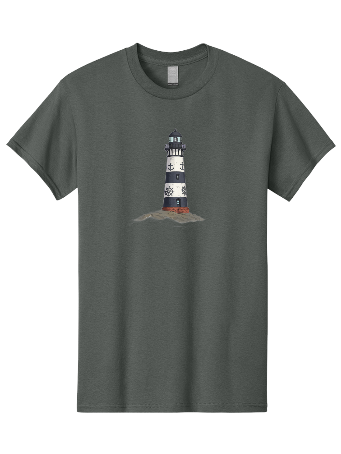 Lighthouse-6 Men'S Graphic Tee, 100% Cotton, Comfortable Casual Summer Wear, Machine Washable, Vintage Camera, Old Camera, Antique Camera, Black Camera, Classic Photography, Photography Equipment, Nostalgic Device, Film Camera, Camera Art Bag710
