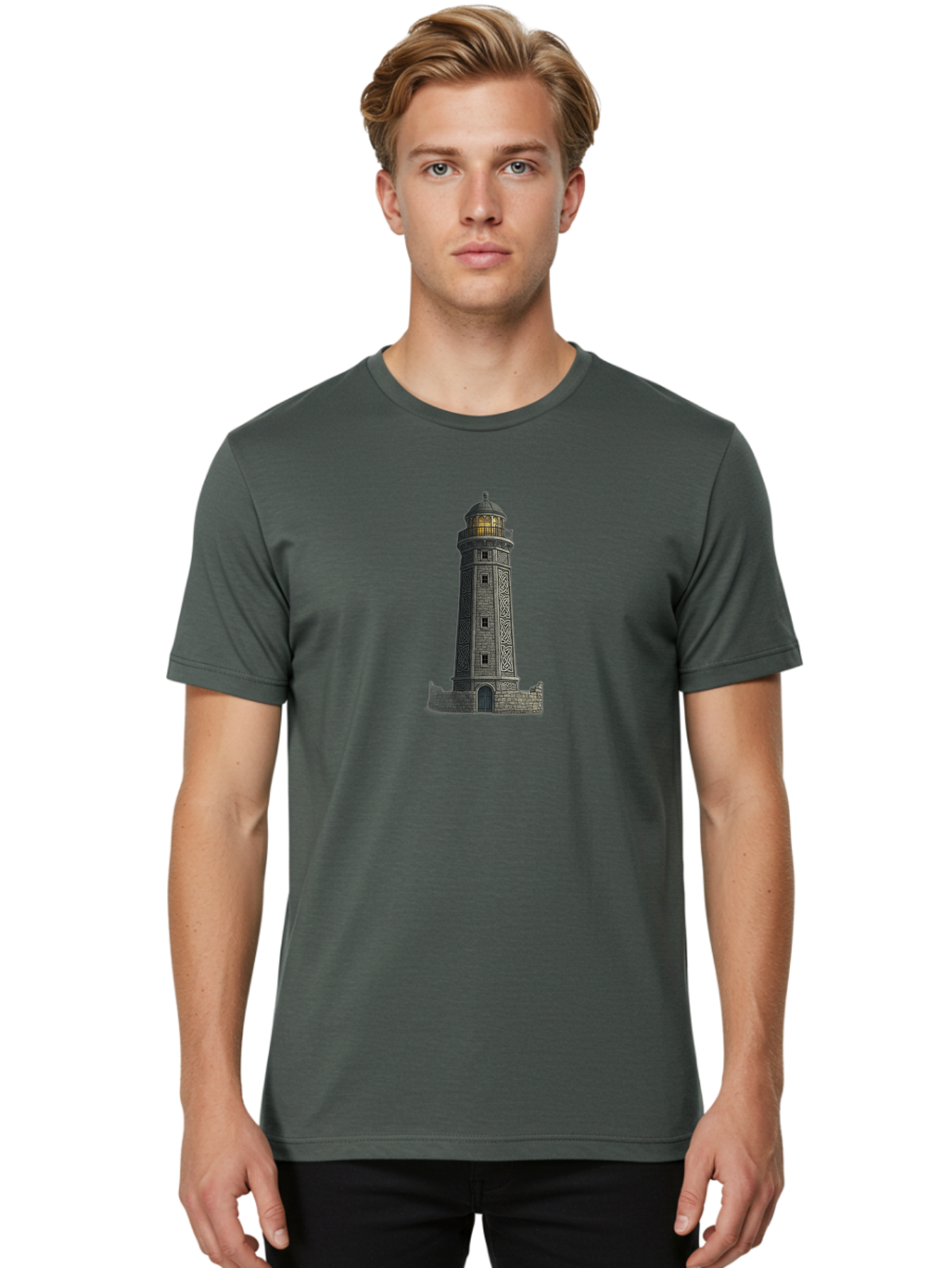 Lighthouse-7 Men'S Graphic Tee, 100% Cotton, Comfortable Casual Summer Wear, Machine Washable, Vintage Camera, Old Camera, Antique Camera, Black Camera, Classic Photography, Photography Equipment, Nostalgic Device, Film Camera, Camera Art Bag711