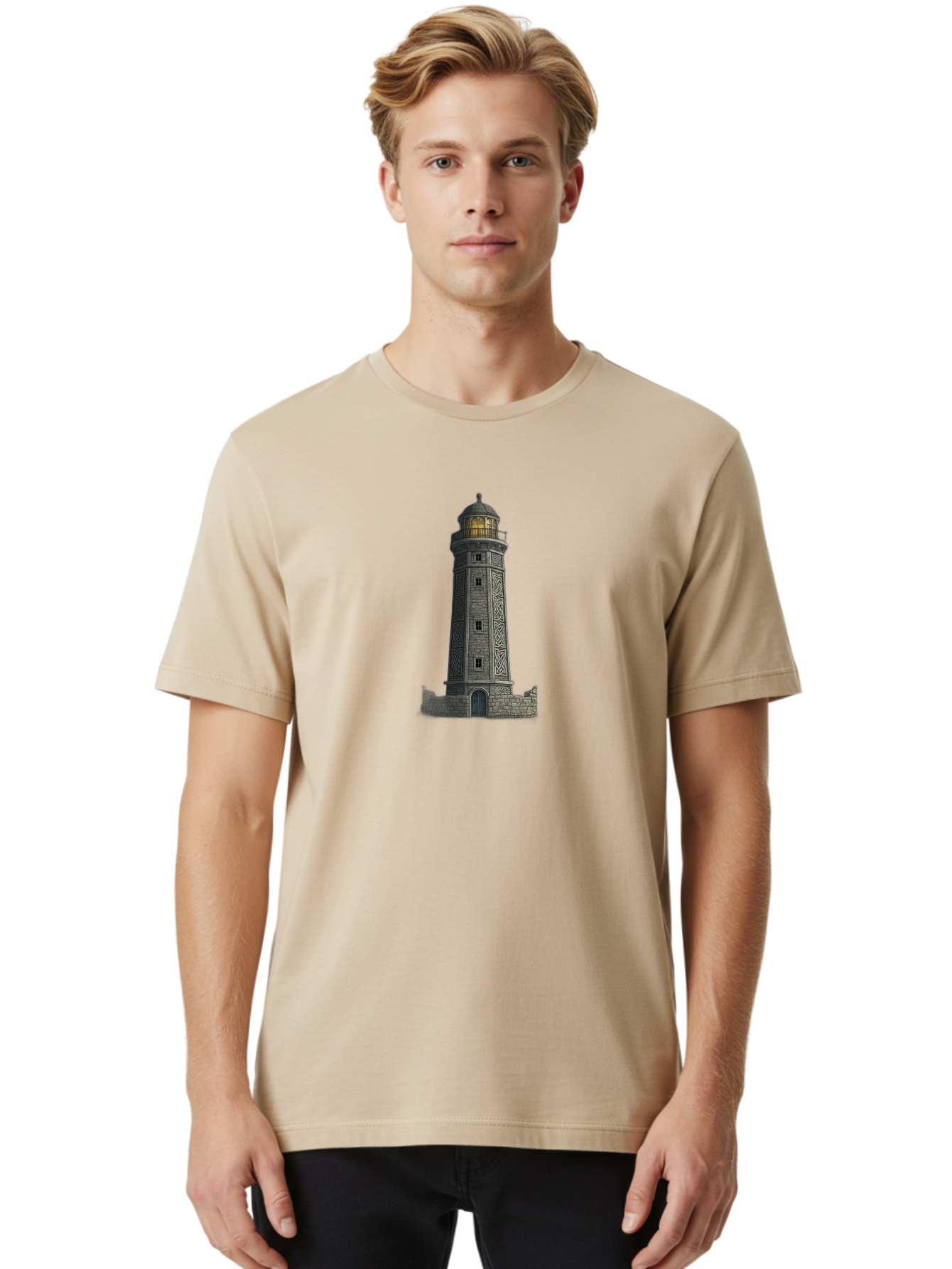 Lighthouse-7 Men'S Graphic Tee, 100% Cotton, Comfortable Casual Summer Wear, Machine Washable, Vintage Camera, Old Camera, Antique Camera, Black Camera, Classic Photography, Photography Equipment, Nostalgic Device, Film Camera, Camera Art Bag711