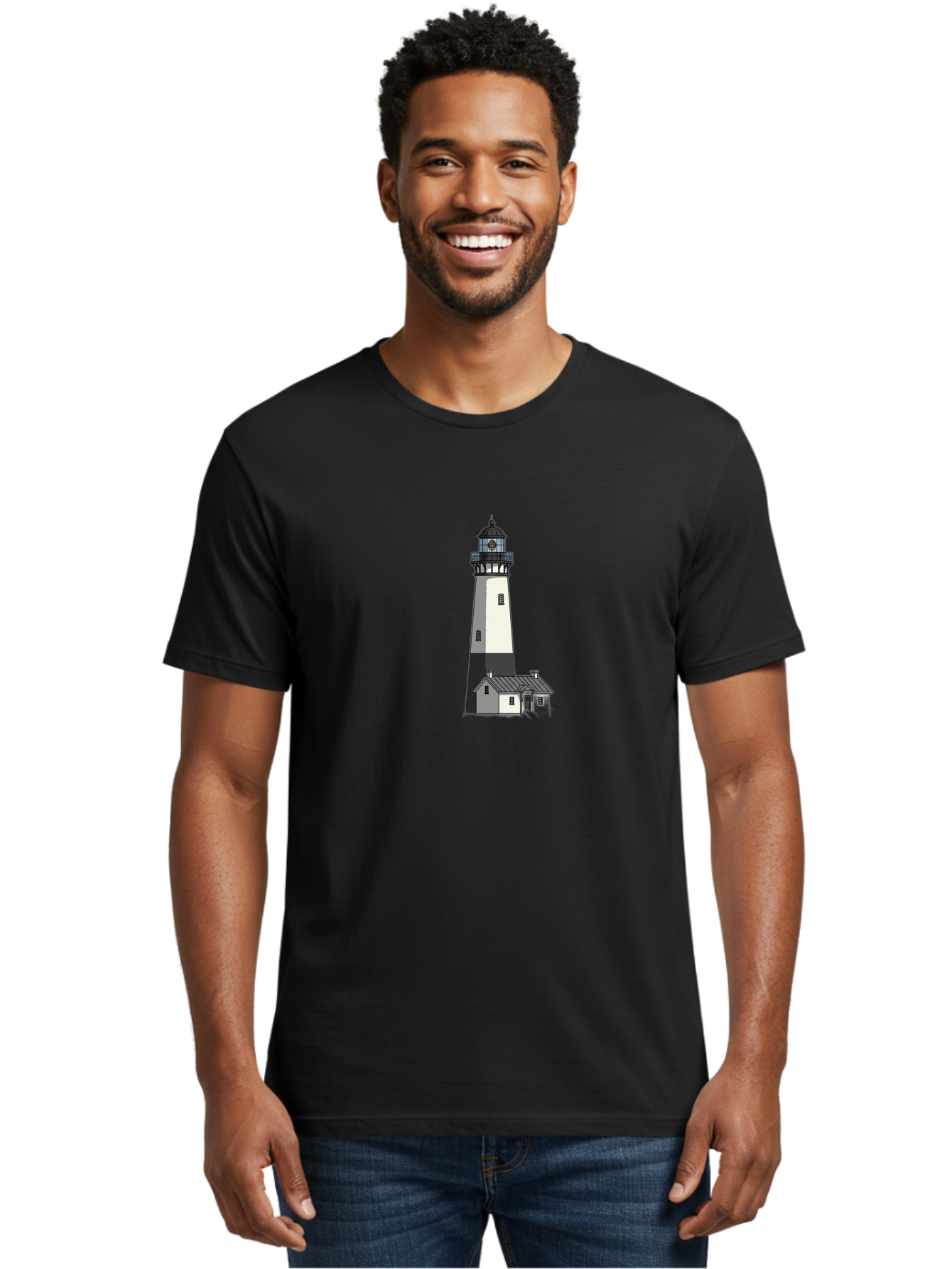 Lighthouse-9 Men'S Graphic Tee, 100% Cotton, Comfortable Casual Summer Wear, Machine Washable, Vintage Camera, Old Camera, Antique Camera, Black Camera, Classic Photography, Photography Equipment, Nostalgic Device, Film Camera, Camera Art Bag713