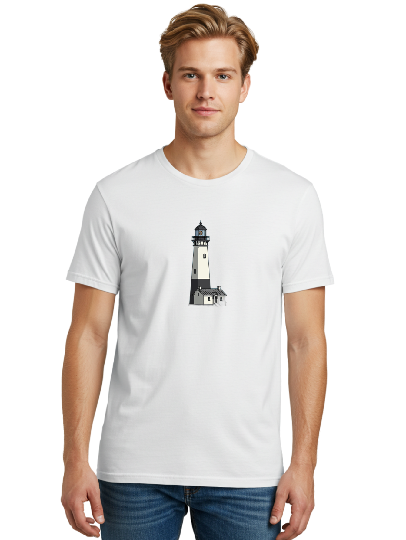 Lighthouse-9 Men'S Graphic Tee, 100% Cotton, Comfortable Casual Summer Wear, Machine Washable, Vintage Camera, Old Camera, Antique Camera, Black Camera, Classic Photography, Photography Equipment, Nostalgic Device, Film Camera, Camera Art Bag713