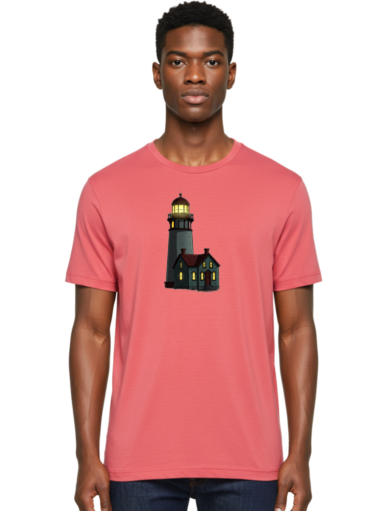 Lighthouse-And-House Men'S Graphic Tee, 100% Cotton, Comfortable Casual Summer Wear, Machine Washable, Vintage Camera, Old Camera, Antique Camera, Black Camera, Classic Photography, Photography Equipment, Nostalgic Device, Film Camera, Bag714