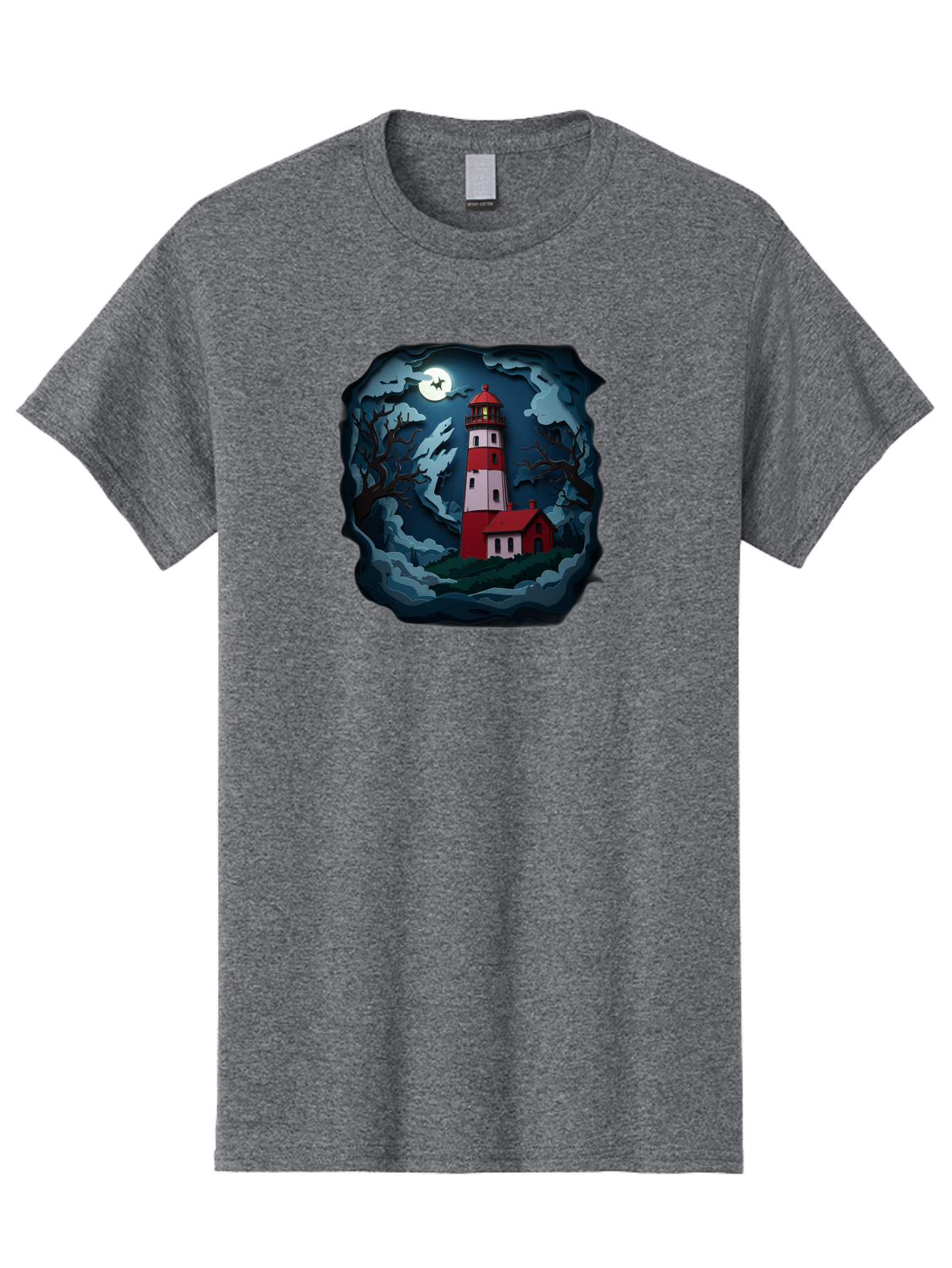 Lighthouse-At-Night Men'S Graphic Tee, 100% Cotton, Comfortable Casual Summer Wear, Machine Washable, Vintage Camera, Old Camera, Antique Camera, Black Camera, Classic Photography, Photography Equipment, Nostalgic Device, Film Camera, Bag715