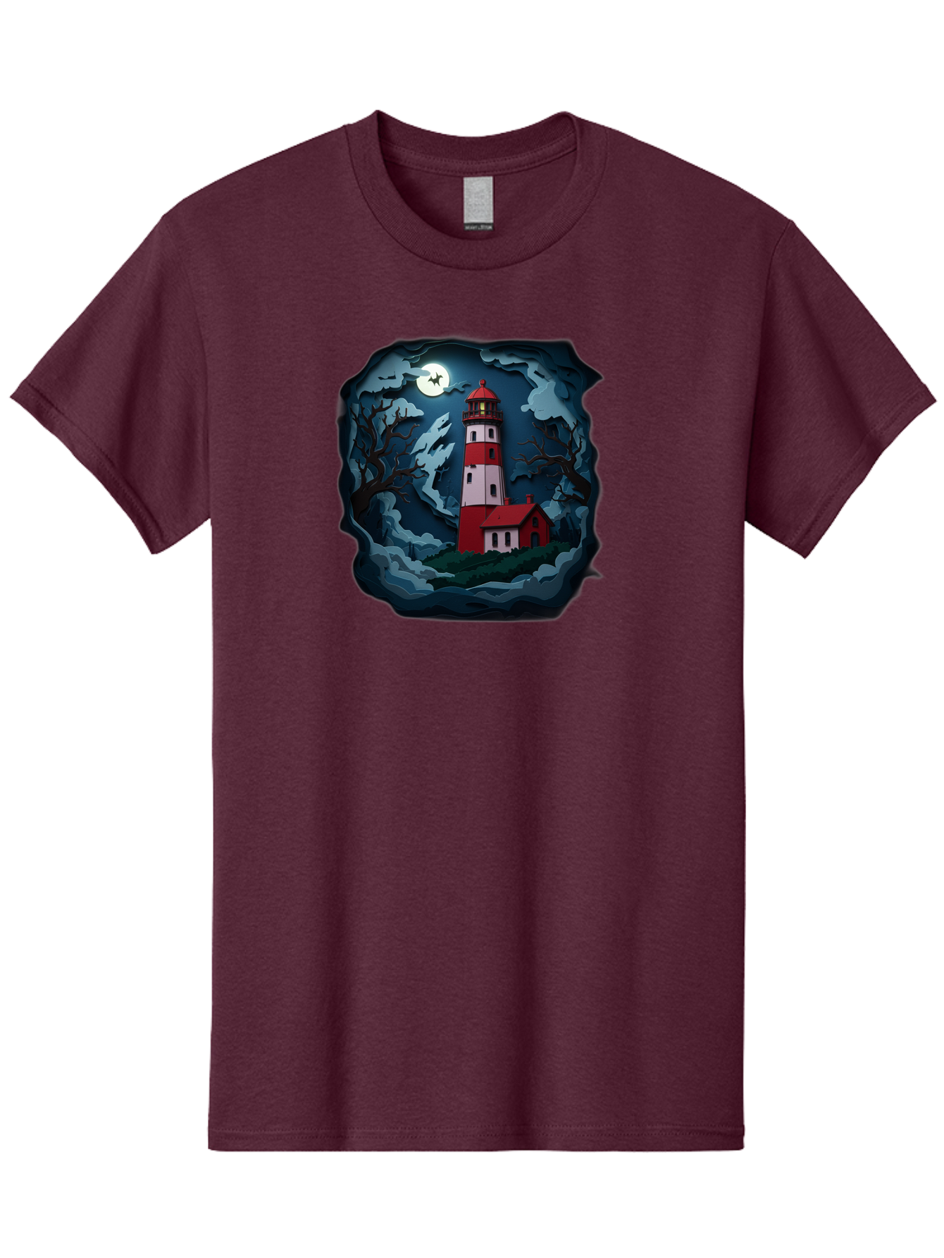 Lighthouse-At-Night Men'S Graphic Tee, 100% Cotton, Comfortable Casual Summer Wear, Machine Washable, Vintage Camera, Old Camera, Antique Camera, Black Camera, Classic Photography, Photography Equipment, Nostalgic Device, Film Camera, Bag715