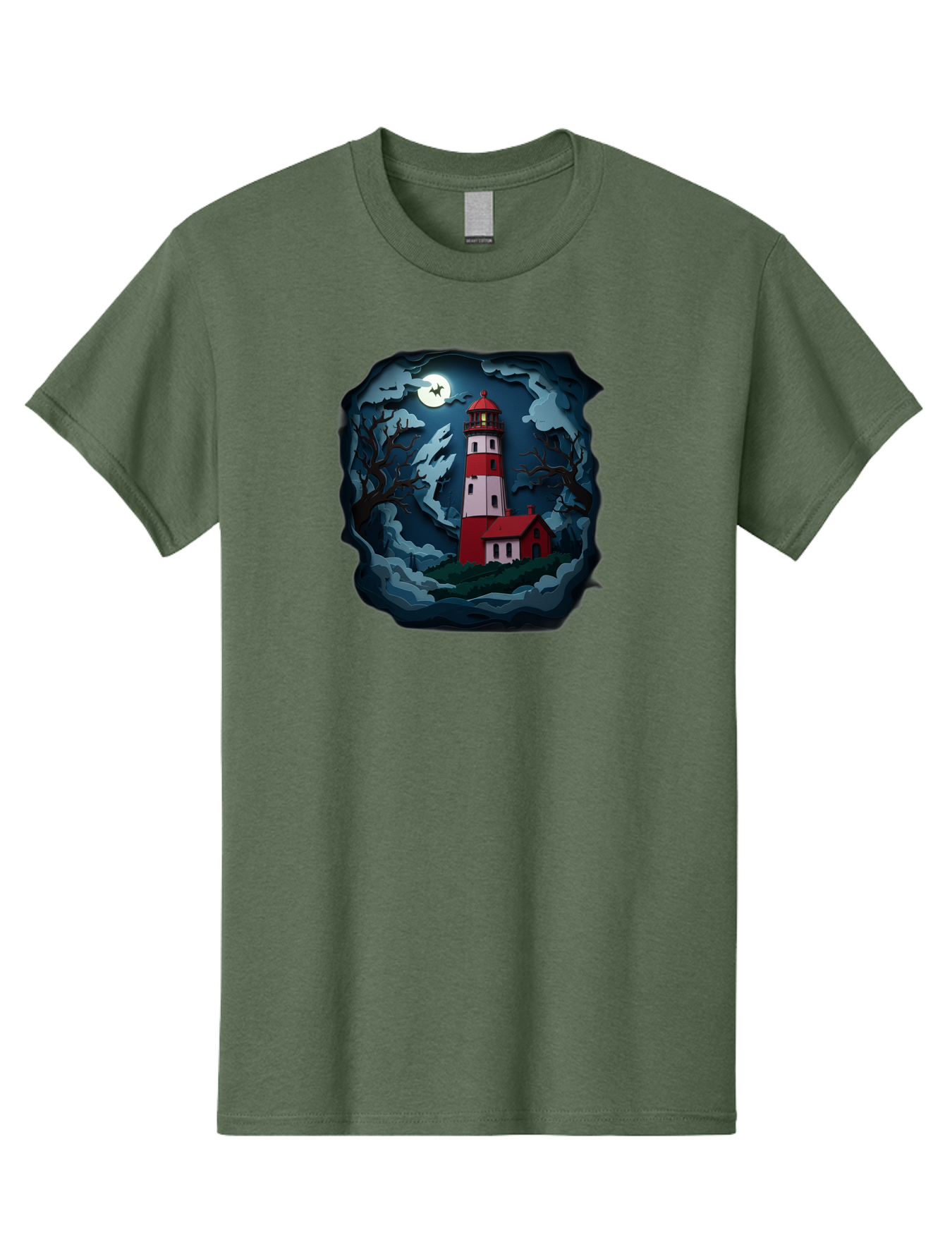 Lighthouse-At-Night Men'S Graphic Tee, 100% Cotton, Comfortable Casual Summer Wear, Machine Washable, Vintage Camera, Old Camera, Antique Camera, Black Camera, Classic Photography, Photography Equipment, Nostalgic Device, Film Camera, Bag715