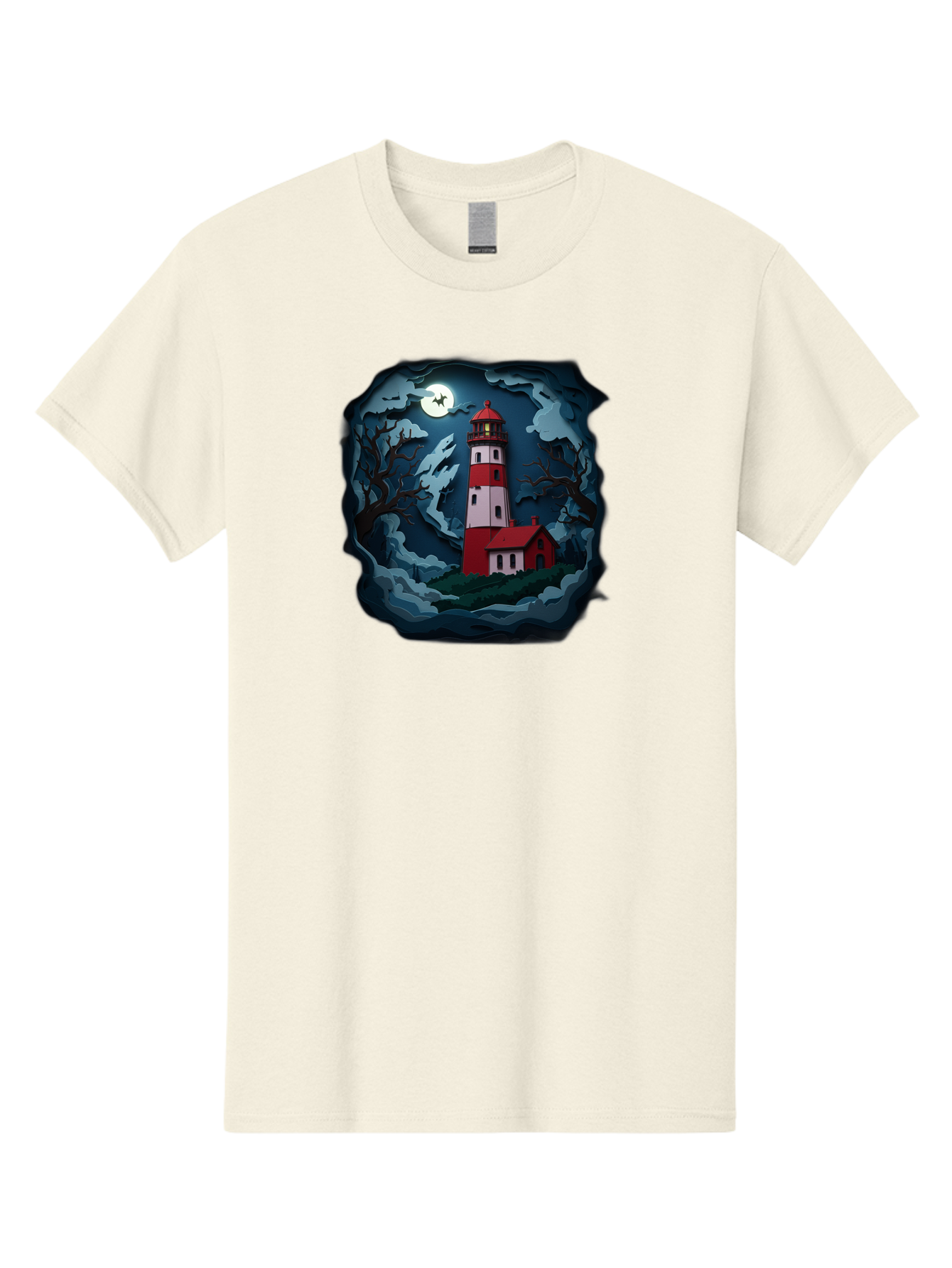 Lighthouse-At-Night Men'S Graphic Tee, 100% Cotton, Comfortable Casual Summer Wear, Machine Washable, Vintage Camera, Old Camera, Antique Camera, Black Camera, Classic Photography, Photography Equipment, Nostalgic Device, Film Camera, Bag715