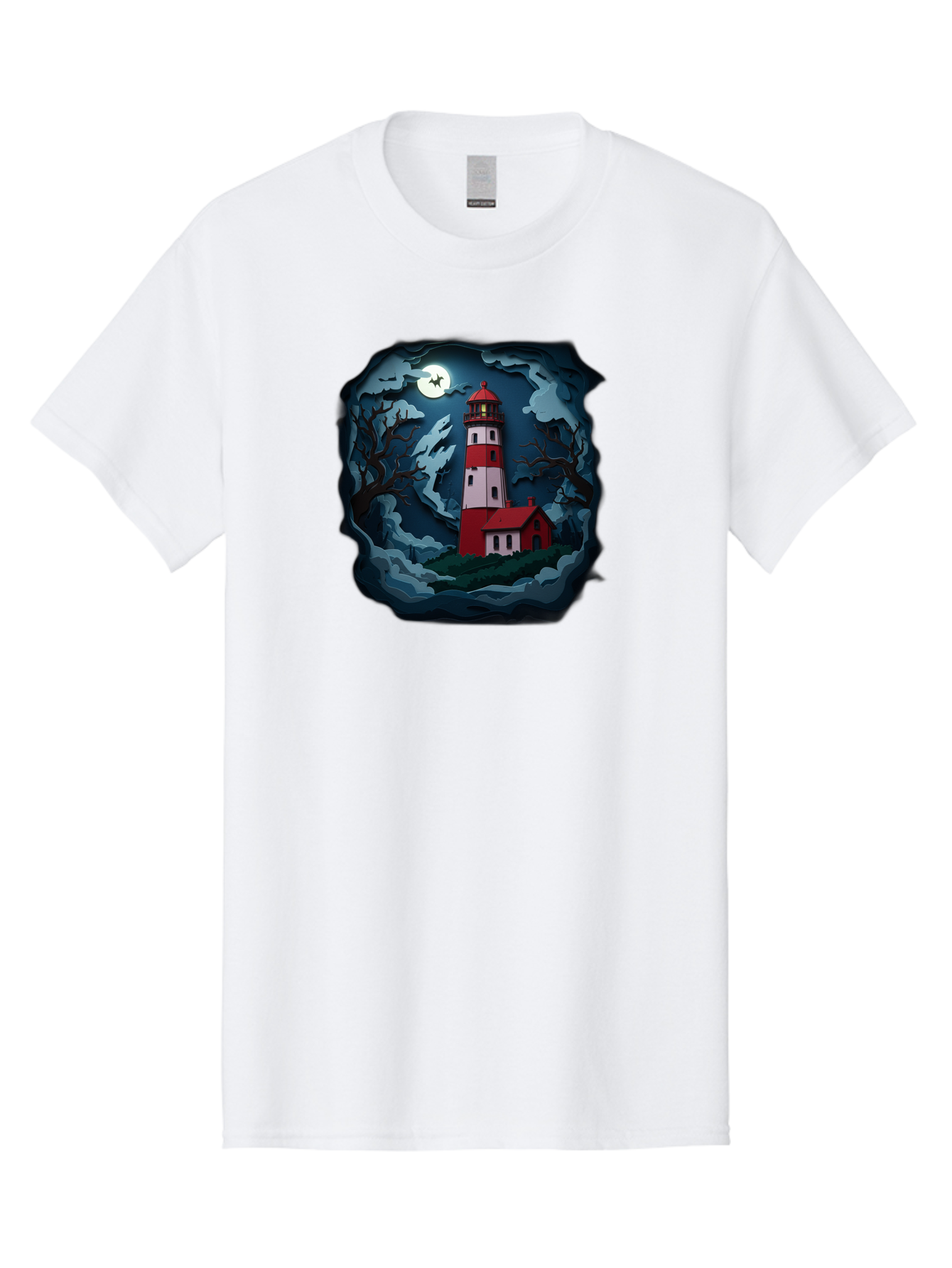 Lighthouse-At-Night Men'S Graphic Tee, 100% Cotton, Comfortable Casual Summer Wear, Machine Washable, Vintage Camera, Old Camera, Antique Camera, Black Camera, Classic Photography, Photography Equipment, Nostalgic Device, Film Camera, Bag715