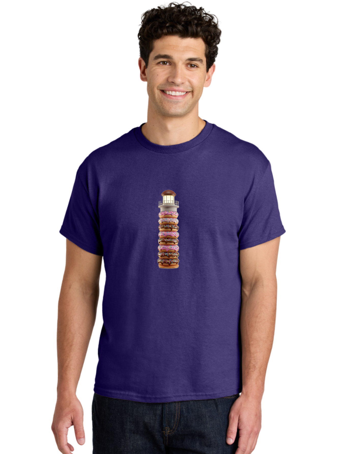 Lighthouse-Donuts Men'S Graphic Tee, 100% Cotton, Comfortable Casual Summer Wear, Machine Washable, Vintage Camera, Old Camera, Antique Camera, Black Camera, Classic Photography, Photography Equipment, Nostalgic Device, Film Camera, Camera Art Bag717