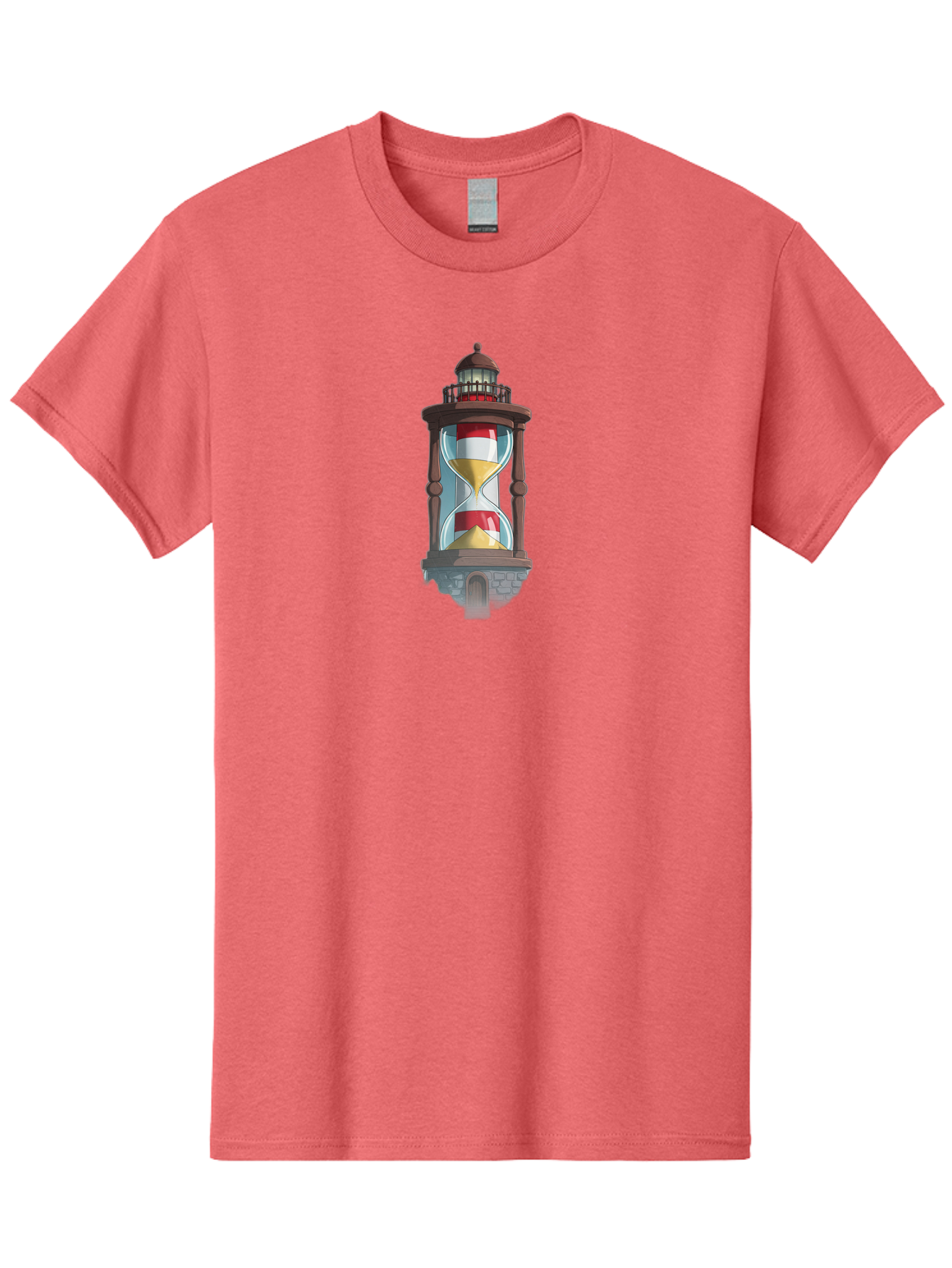 Lighthouse-Hourglass Men'S Graphic Tee, 100% Cotton, Comfortable Casual Summer Wear, Machine Washable, Vintage Camera, Old Camera, Antique Camera, Black Camera, Classic Photography, Photography Equipment, Nostalgic Device, Film Camera, Bag718