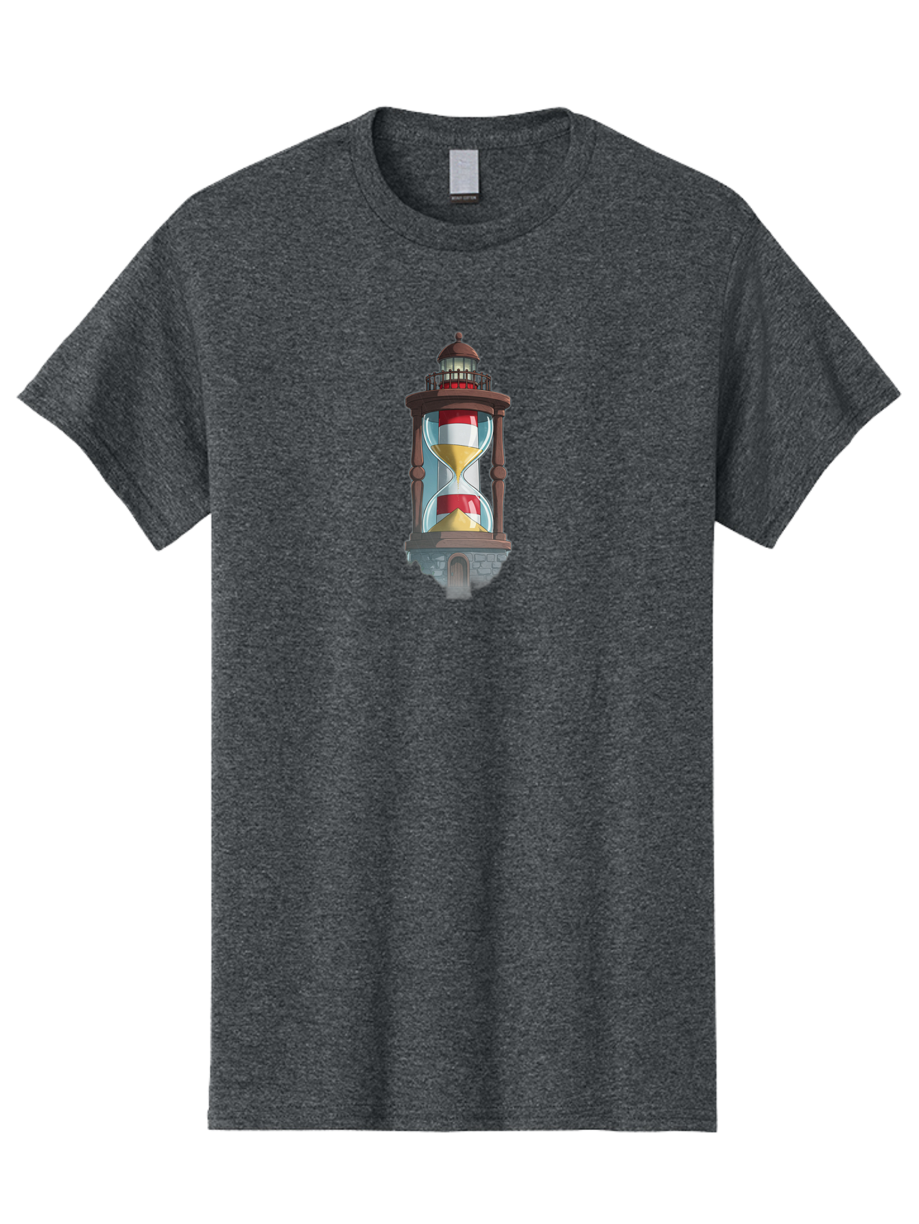 Lighthouse-Hourglass Men'S Graphic Tee, 100% Cotton, Comfortable Casual Summer Wear, Machine Washable, Vintage Camera, Old Camera, Antique Camera, Black Camera, Classic Photography, Photography Equipment, Nostalgic Device, Film Camera, Bag718