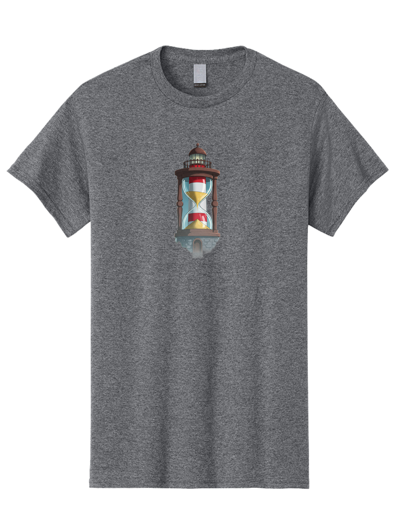 Lighthouse-Hourglass Men'S Graphic Tee, 100% Cotton, Comfortable Casual Summer Wear, Machine Washable, Vintage Camera, Old Camera, Antique Camera, Black Camera, Classic Photography, Photography Equipment, Nostalgic Device, Film Camera, Bag718