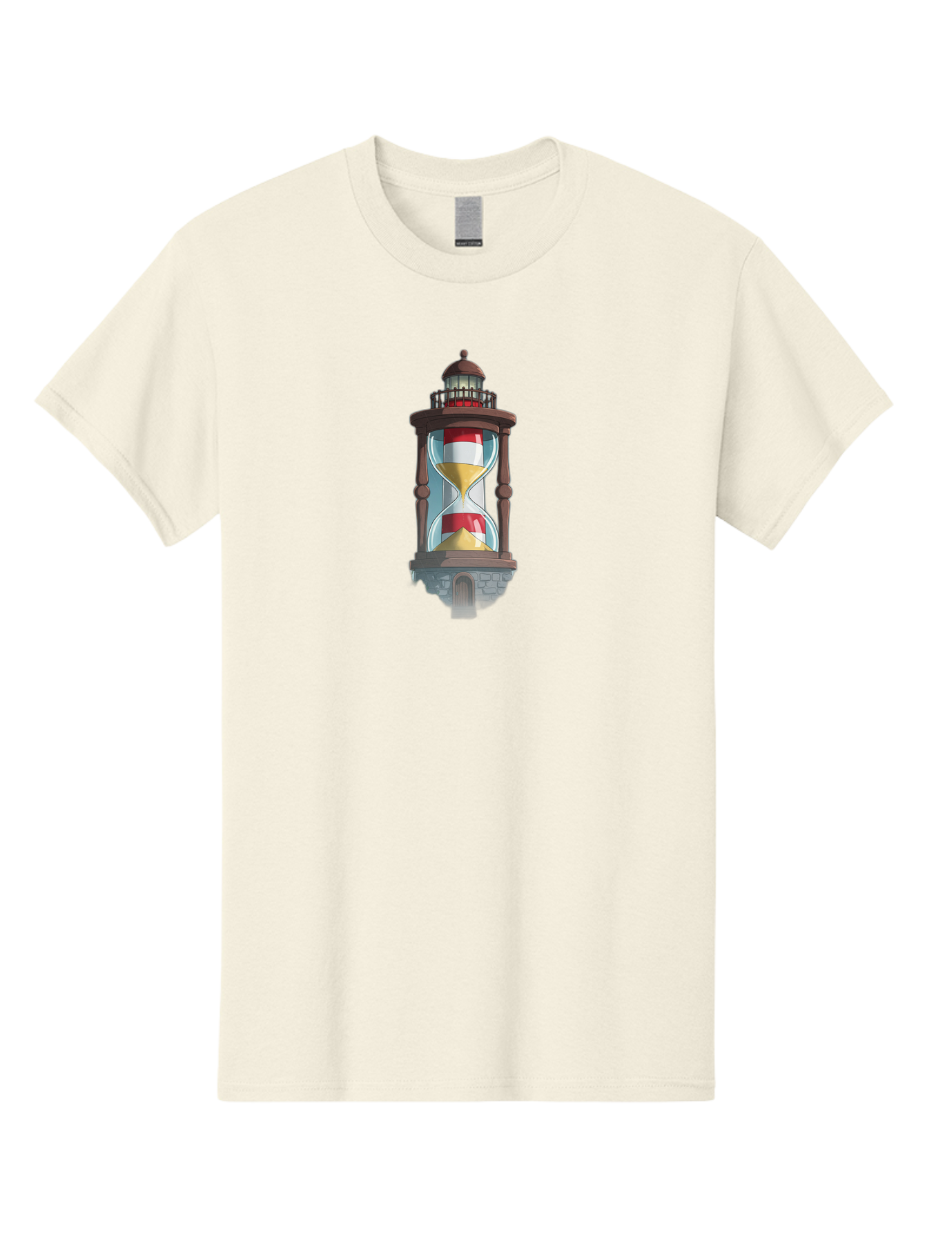 Lighthouse-Hourglass Men'S Graphic Tee, 100% Cotton, Comfortable Casual Summer Wear, Machine Washable, Vintage Camera, Old Camera, Antique Camera, Black Camera, Classic Photography, Photography Equipment, Nostalgic Device, Film Camera, Bag718