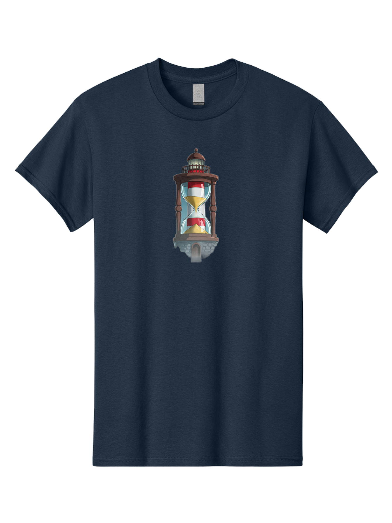 Lighthouse-Hourglass Men'S Graphic Tee, 100% Cotton, Comfortable Casual Summer Wear, Machine Washable, Vintage Camera, Old Camera, Antique Camera, Black Camera, Classic Photography, Photography Equipment, Nostalgic Device, Film Camera, Bag718