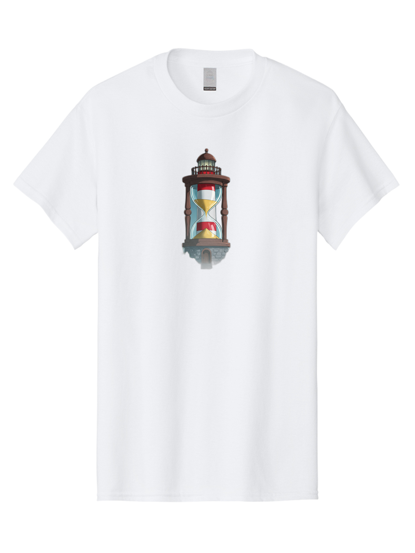 Lighthouse-Hourglass Men'S Graphic Tee, 100% Cotton, Comfortable Casual Summer Wear, Machine Washable, Vintage Camera, Old Camera, Antique Camera, Black Camera, Classic Photography, Photography Equipment, Nostalgic Device, Film Camera, Bag718
