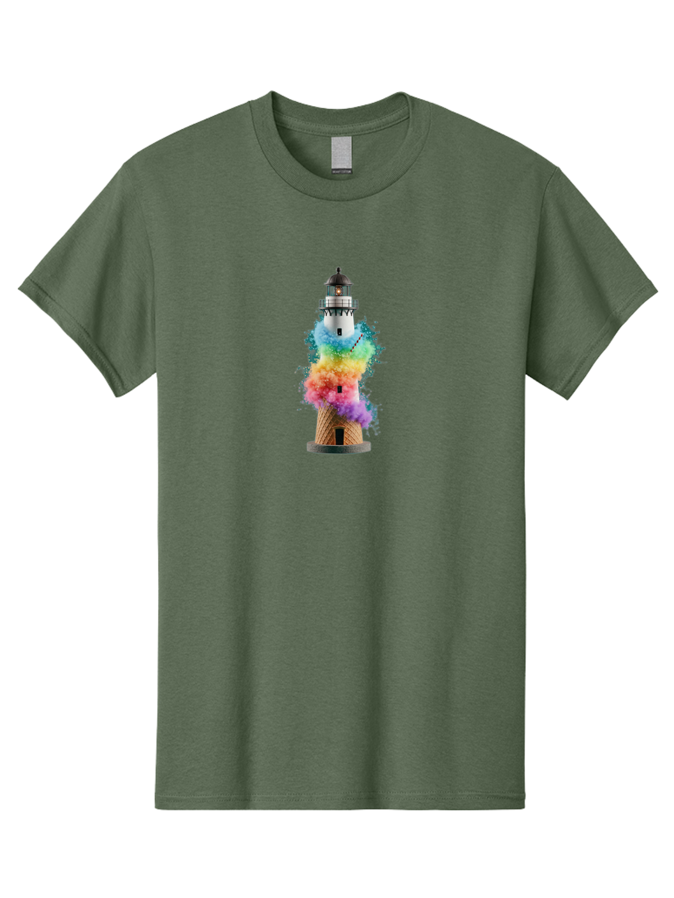 Lighthouse-Ice-Cream Men'S Graphic Tee, 100% Cotton, Comfortable Casual Summer Wear, Machine Washable, Vintage Camera, Old Camera, Antique Camera, Black Camera, Classic Photography, Photography Equipment, Nostalgic Device, Film Camera, Bag719