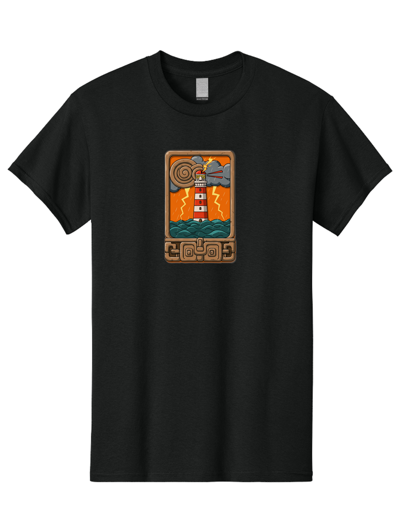 Lighthouse-Icon Men'S Graphic Tee, 100% Cotton, Comfortable Casual Summer Wear, Machine Washable, Vintage Camera, Old Camera, Antique Camera, Black Camera, Classic Photography, Photography Equipment, Nostalgic Device, Film Camera, Camera Art Bag720