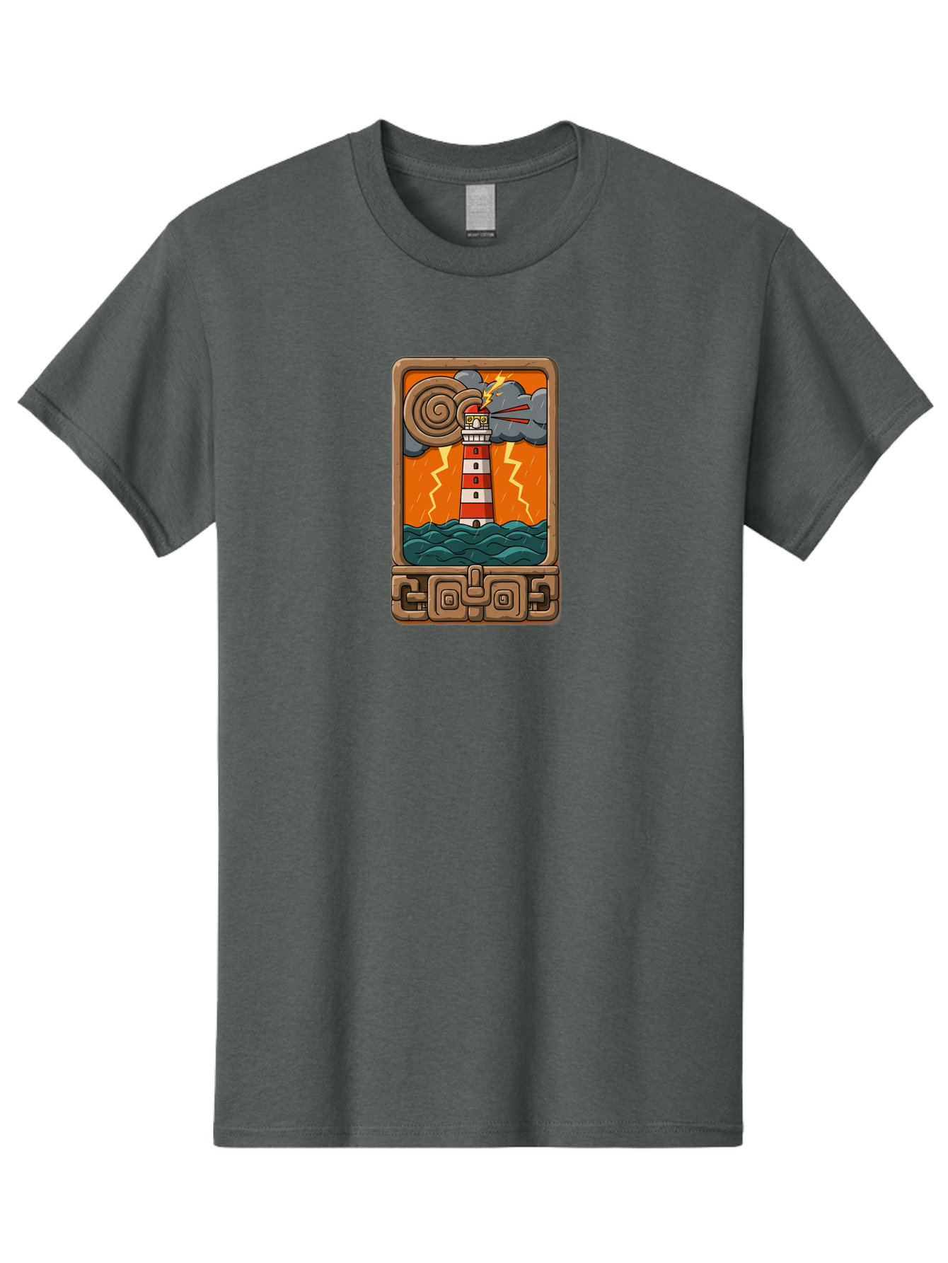 Lighthouse-Icon Men'S Graphic Tee, 100% Cotton, Comfortable Casual Summer Wear, Machine Washable, Vintage Camera, Old Camera, Antique Camera, Black Camera, Classic Photography, Photography Equipment, Nostalgic Device, Film Camera, Camera Art Bag720