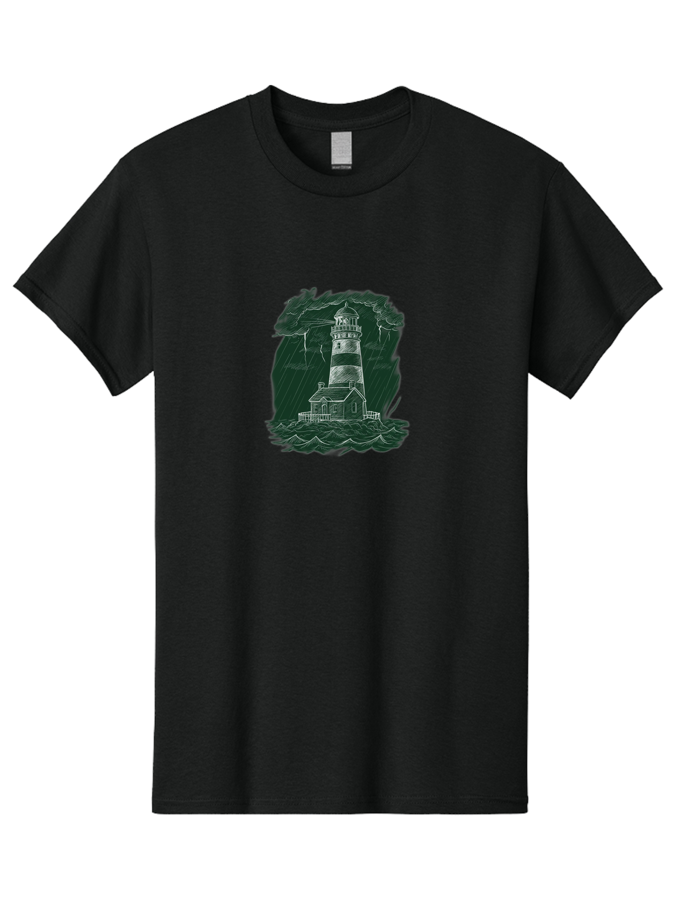 Lighthouse-In-Storm-1 Men'S Graphic Tee, 100% Cotton, Comfortable Casual Summer Wear, Machine Washable, Vintage Camera, Old Camera, Antique Camera, Black Camera, Classic Photography, Photography Equipment, Nostalgic Device, Film Camera, Bag721