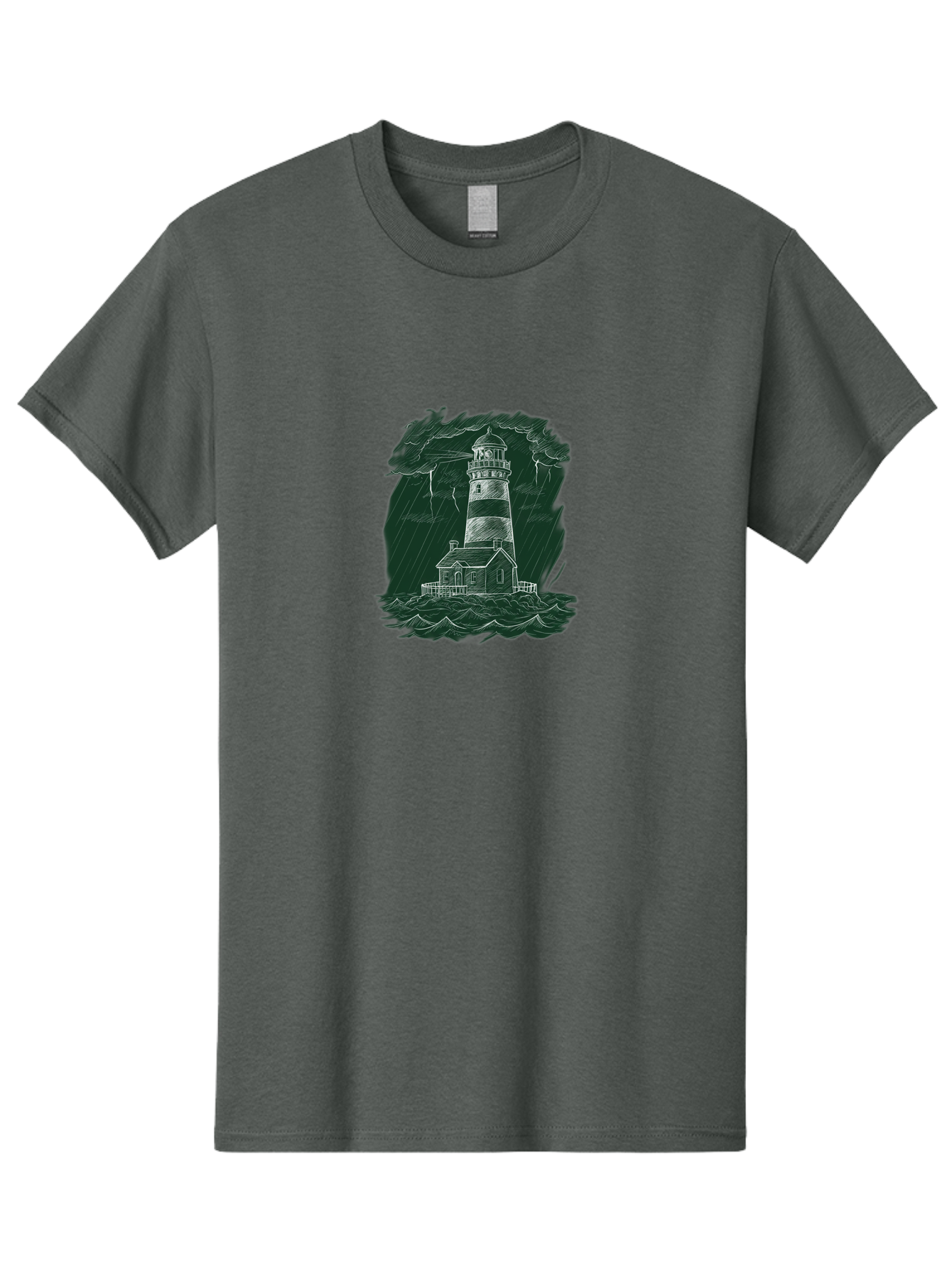 Lighthouse-In-Storm-1 Men'S Graphic Tee, 100% Cotton, Comfortable Casual Summer Wear, Machine Washable, Vintage Camera, Old Camera, Antique Camera, Black Camera, Classic Photography, Photography Equipment, Nostalgic Device, Film Camera, Bag721