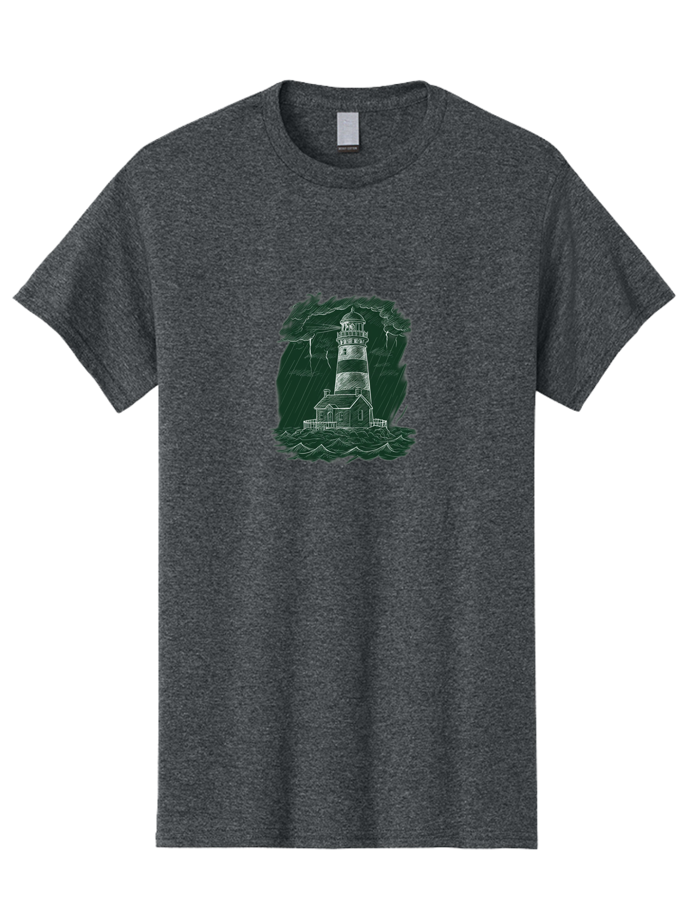 Lighthouse-In-Storm-1 Men'S Graphic Tee, 100% Cotton, Comfortable Casual Summer Wear, Machine Washable, Vintage Camera, Old Camera, Antique Camera, Black Camera, Classic Photography, Photography Equipment, Nostalgic Device, Film Camera, Bag721