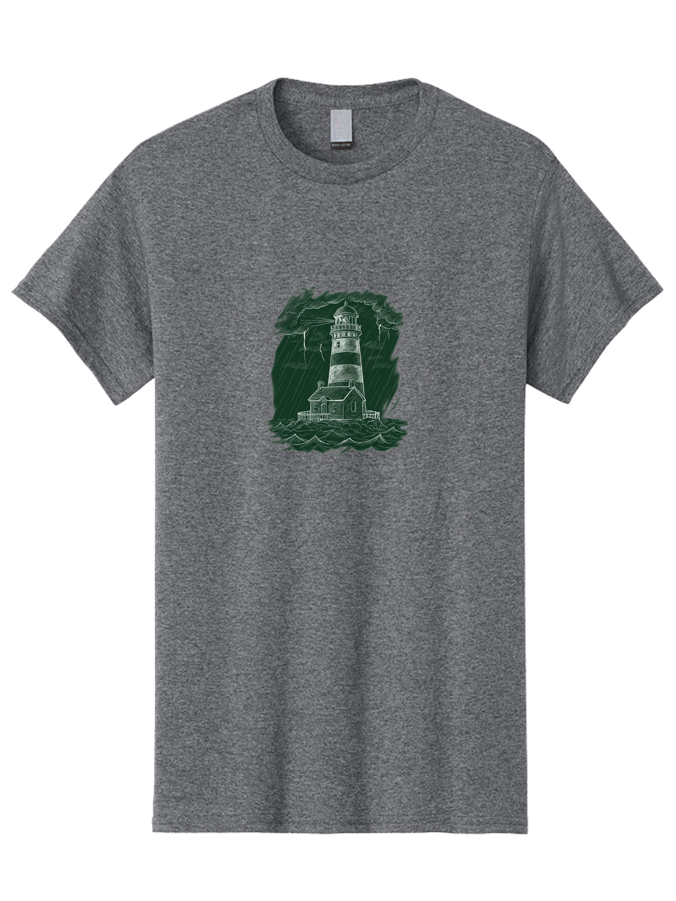 Lighthouse-In-Storm-1 Men'S Graphic Tee, 100% Cotton, Comfortable Casual Summer Wear, Machine Washable, Vintage Camera, Old Camera, Antique Camera, Black Camera, Classic Photography, Photography Equipment, Nostalgic Device, Film Camera, Bag721