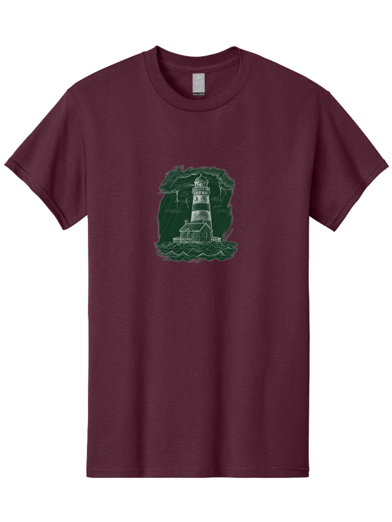 Lighthouse-In-Storm-1 Men'S Graphic Tee, 100% Cotton, Comfortable Casual Summer Wear, Machine Washable, Vintage Camera, Old Camera, Antique Camera, Black Camera, Classic Photography, Photography Equipment, Nostalgic Device, Film Camera, Bag721