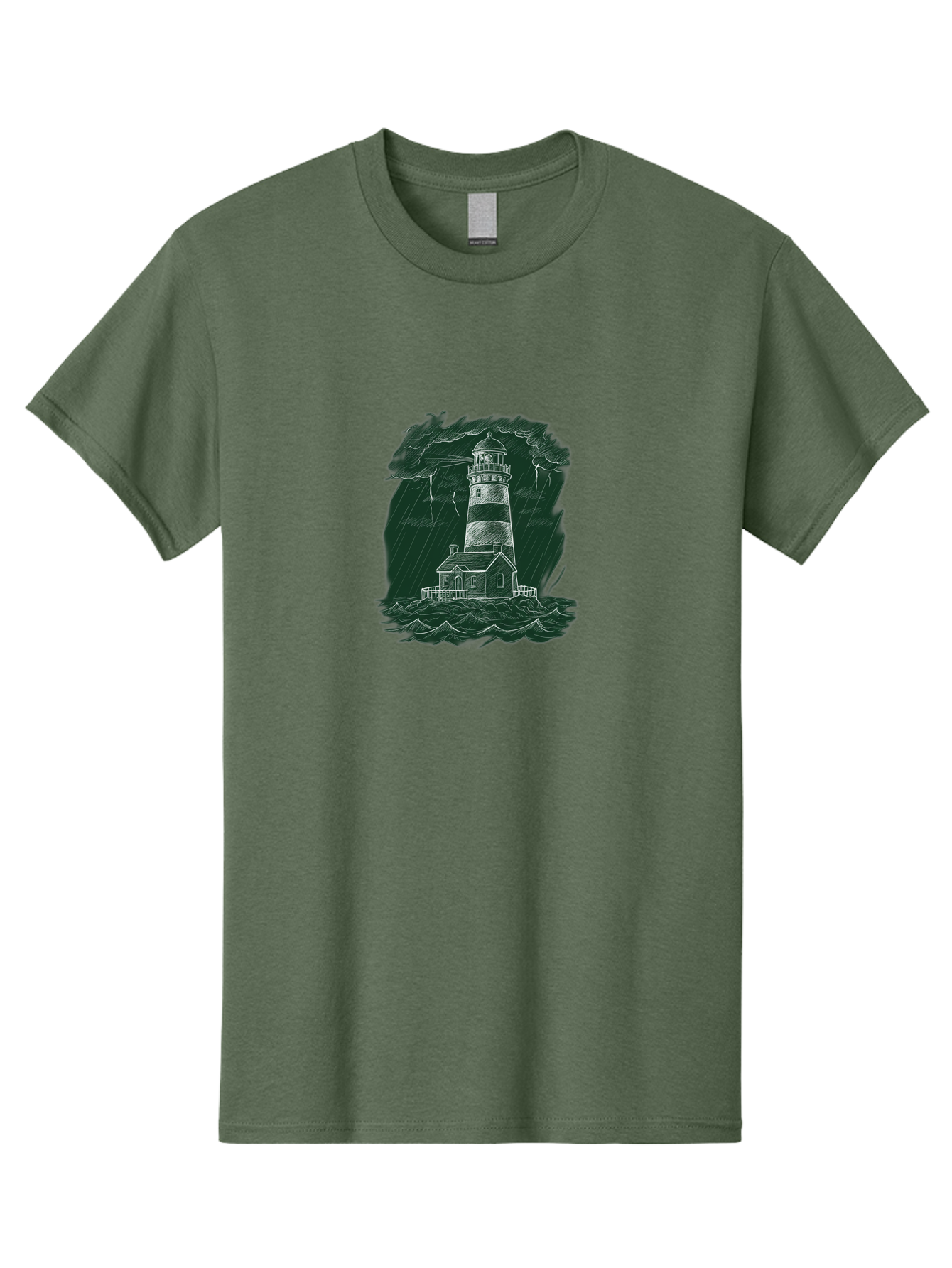 Lighthouse-In-Storm-1 Men'S Graphic Tee, 100% Cotton, Comfortable Casual Summer Wear, Machine Washable, Vintage Camera, Old Camera, Antique Camera, Black Camera, Classic Photography, Photography Equipment, Nostalgic Device, Film Camera, Bag721