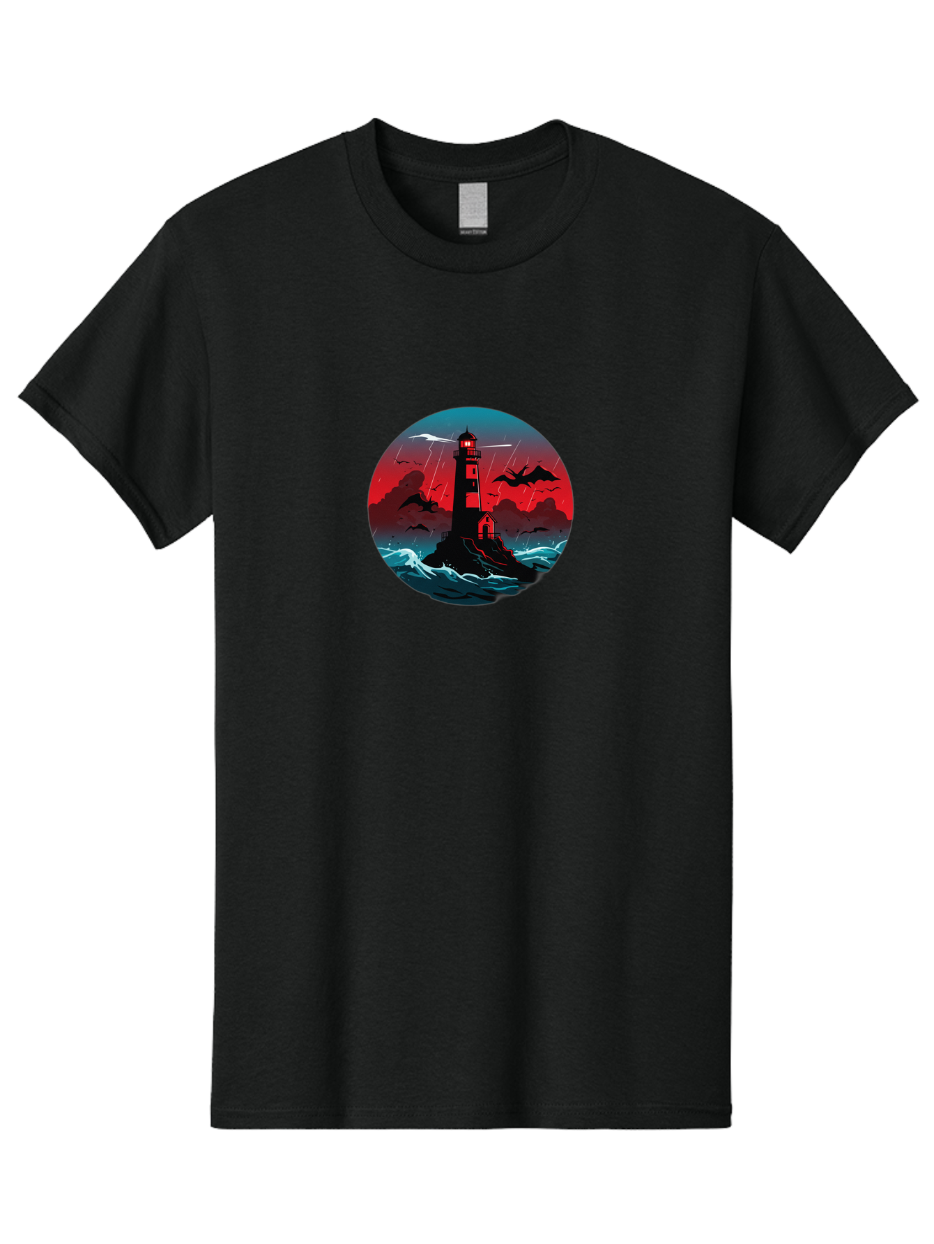 Lighthouse-Storm Men'S Graphic Tee, 100% Cotton, Comfortable Casual Summer Wear, Machine Washable, Vintage Camera, Old Camera, Antique Camera, Black Camera, Classic Photography, Photography Equipment, Nostalgic Device, Film Camera, Camera Art Bag725
