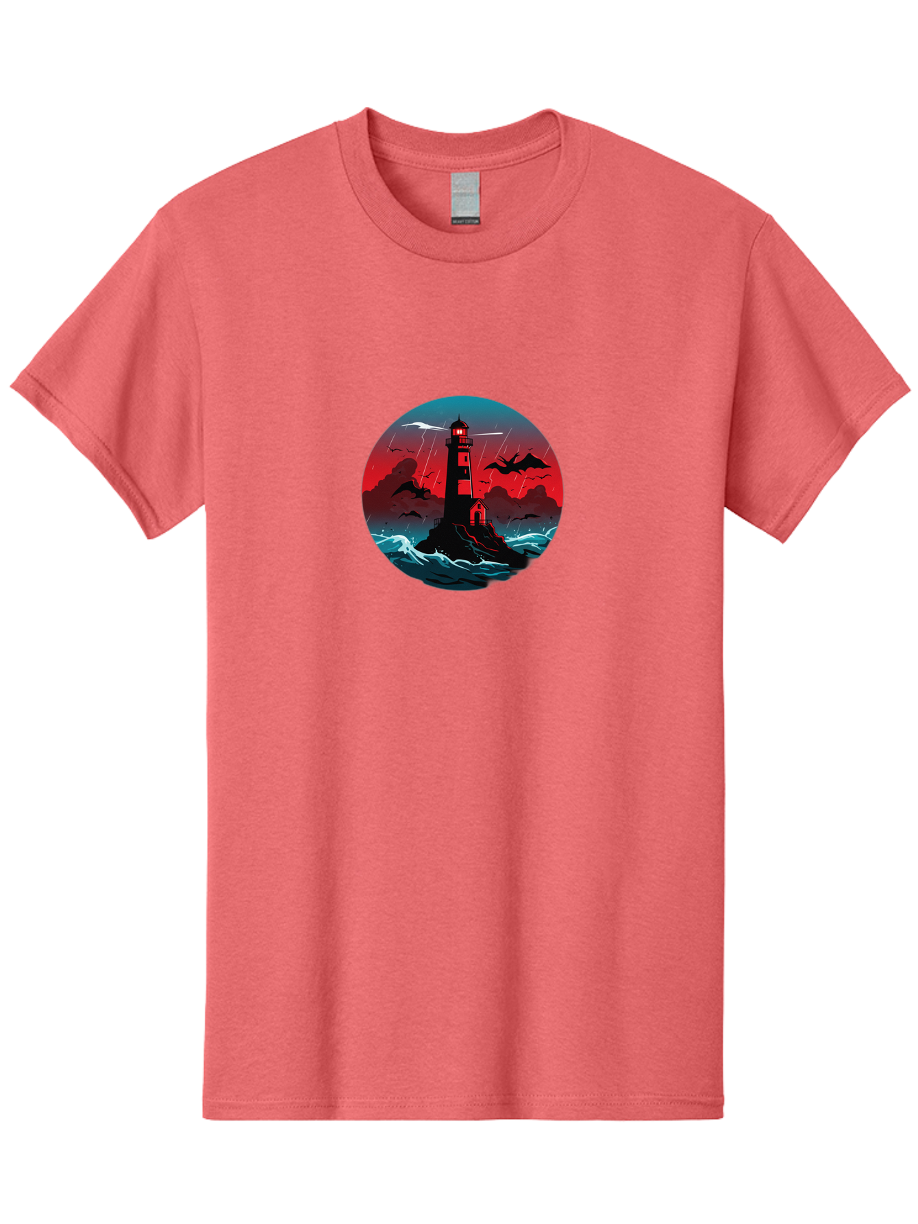 Lighthouse-Storm Men'S Graphic Tee, 100% Cotton, Comfortable Casual Summer Wear, Machine Washable, Vintage Camera, Old Camera, Antique Camera, Black Camera, Classic Photography, Photography Equipment, Nostalgic Device, Film Camera, Camera Art Bag725