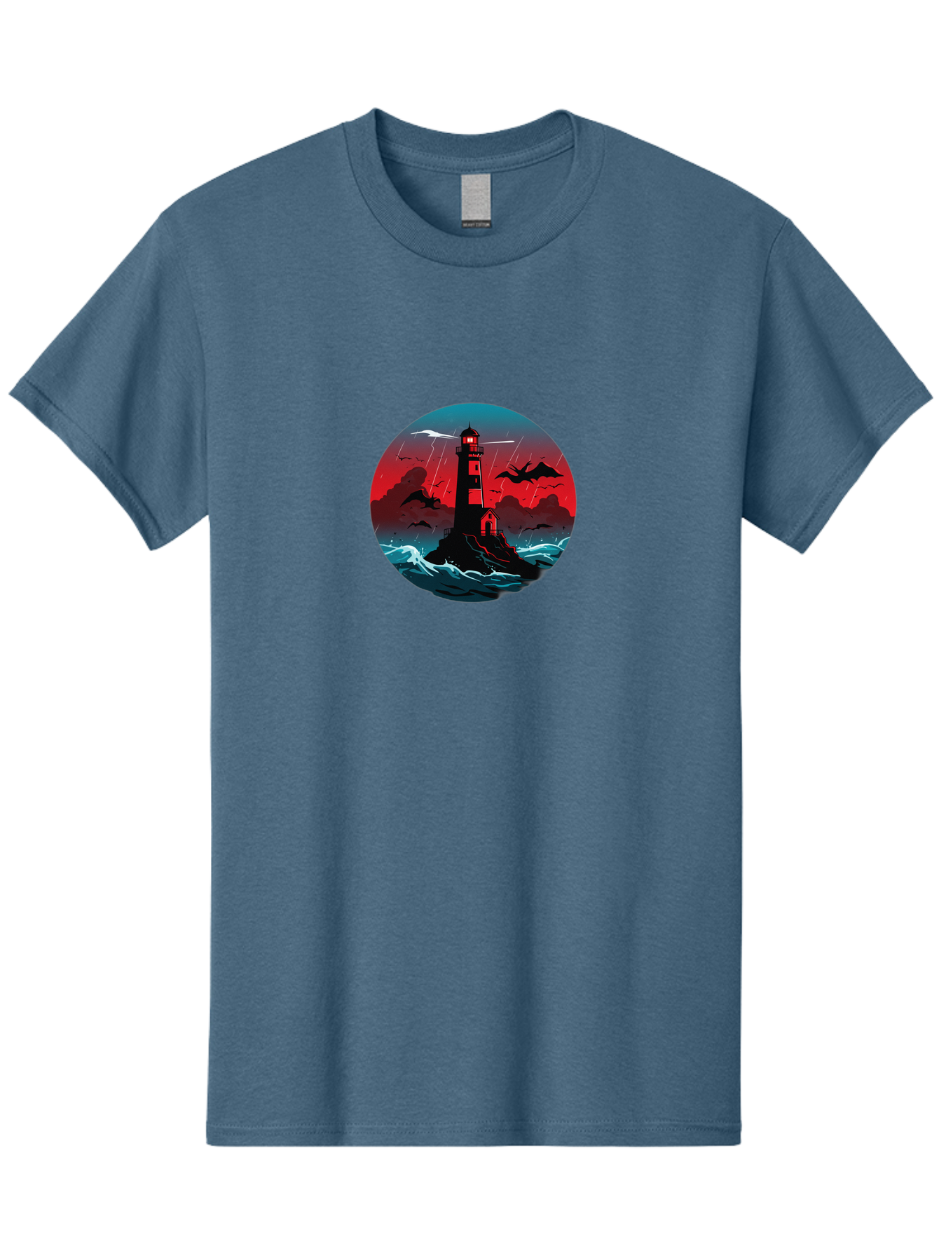 Lighthouse-Storm Men'S Graphic Tee, 100% Cotton, Comfortable Casual Summer Wear, Machine Washable, Vintage Camera, Old Camera, Antique Camera, Black Camera, Classic Photography, Photography Equipment, Nostalgic Device, Film Camera, Camera Art Bag725