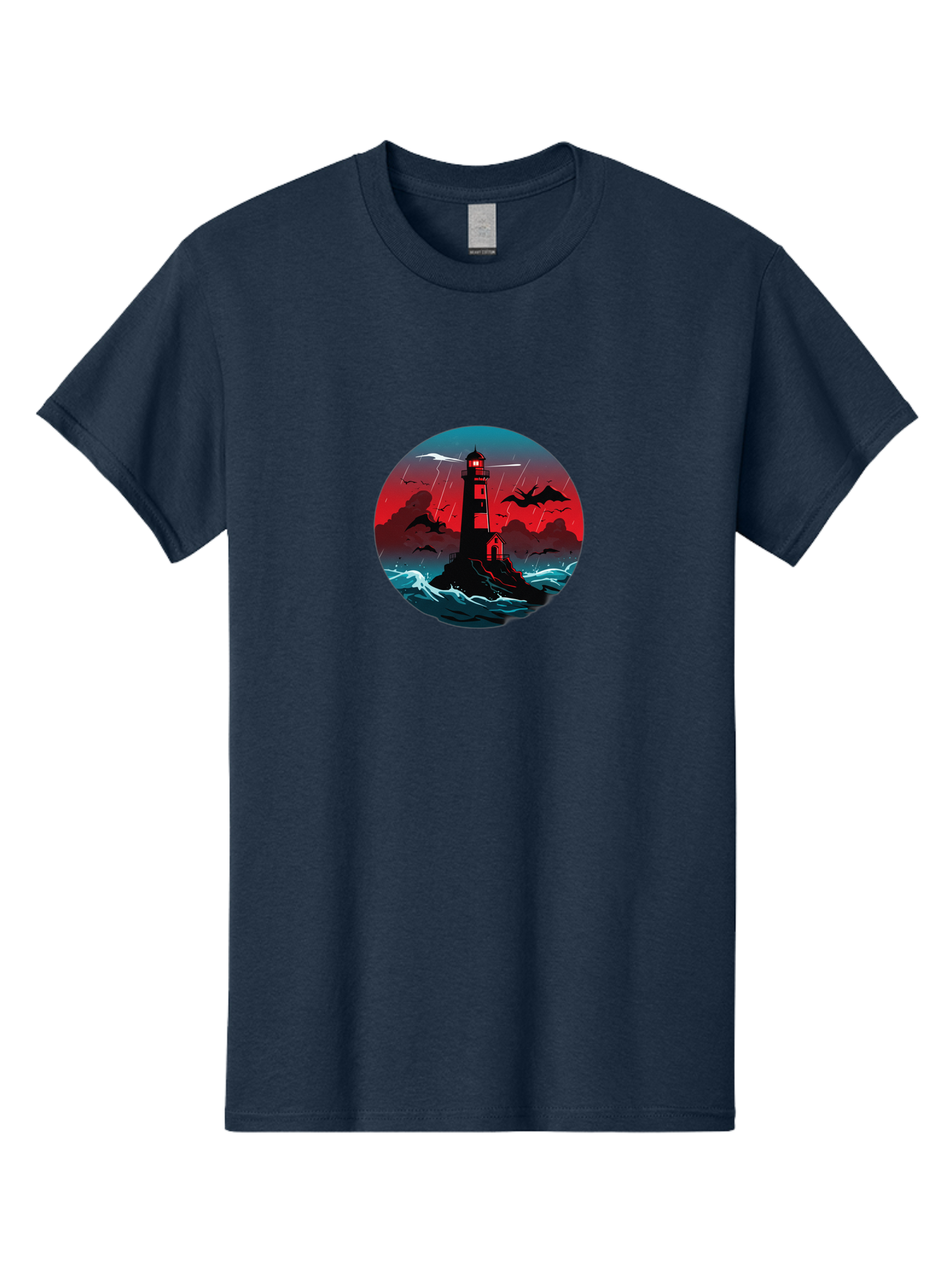 Lighthouse-Storm Men'S Graphic Tee, 100% Cotton, Comfortable Casual Summer Wear, Machine Washable, Vintage Camera, Old Camera, Antique Camera, Black Camera, Classic Photography, Photography Equipment, Nostalgic Device, Film Camera, Camera Art Bag725