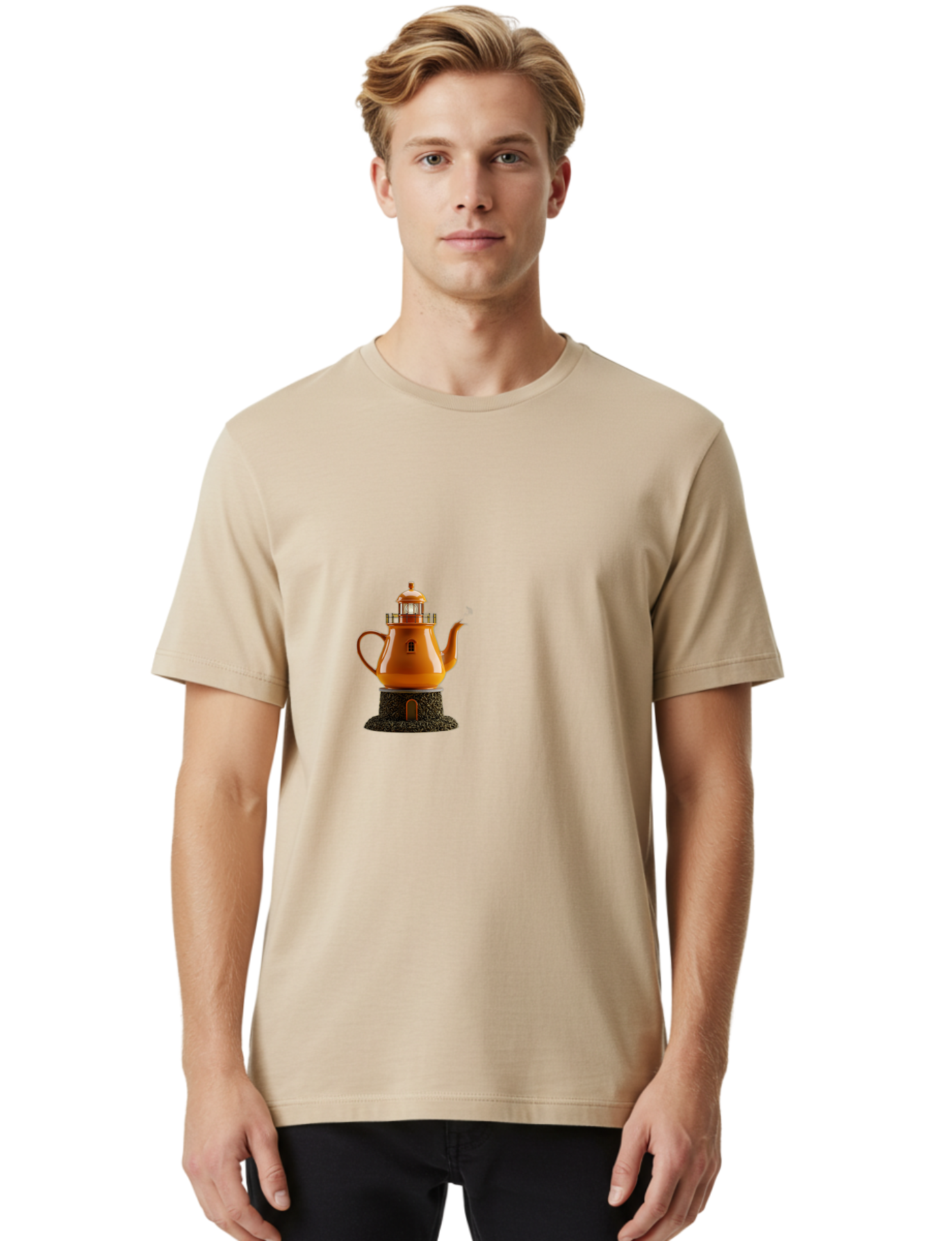 Lighthouse-Teapot Men'S Graphic Tee, 100% Cotton, Comfortable Casual Summer Wear, Machine Washable, Vintage Camera, Old Camera, Antique Camera, Black Camera, Classic Photography, Photography Equipment, Nostalgic Device, Film Camera, Camera Art Bag726