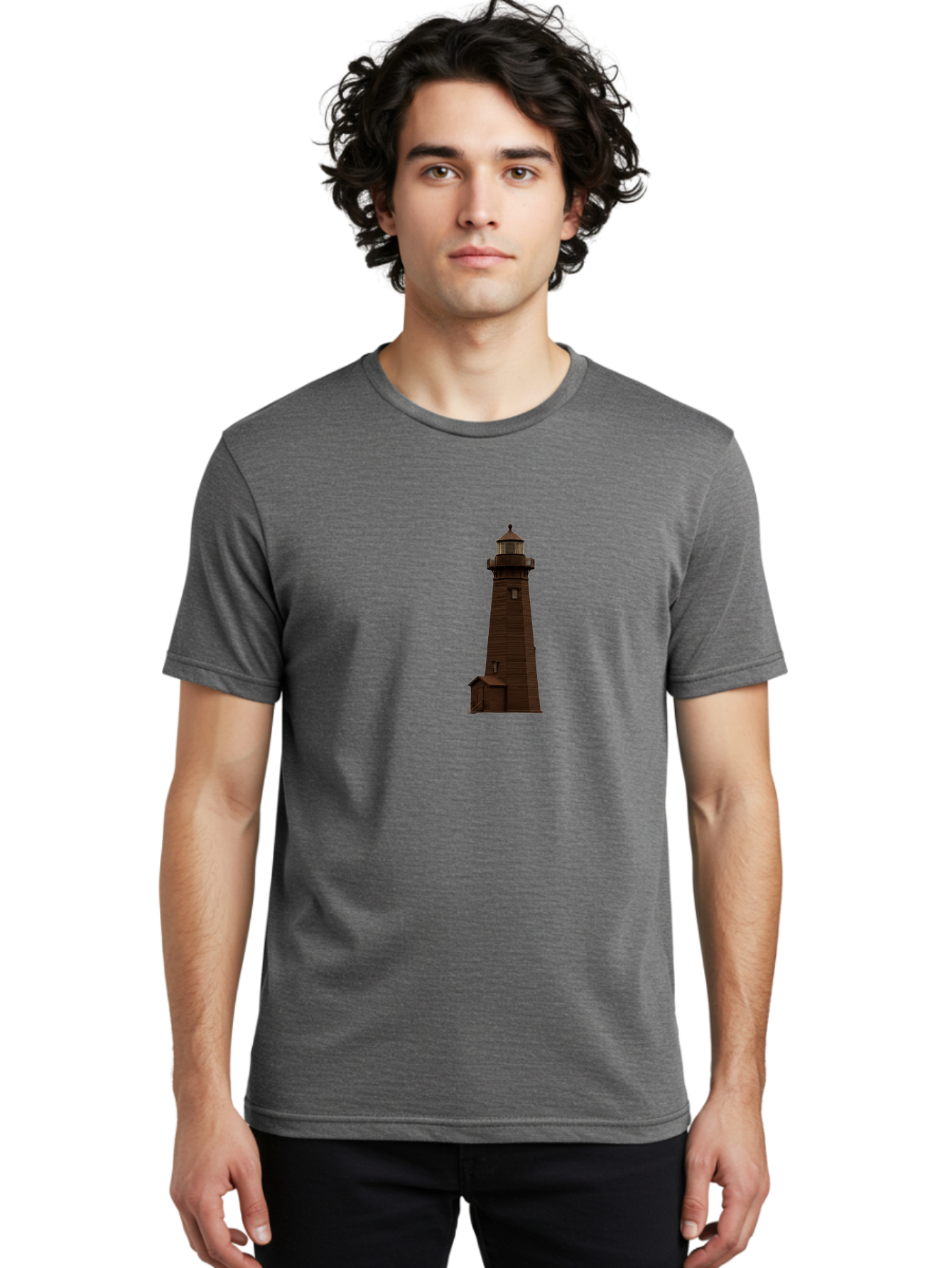 Lighthouse Men'S Graphic Tee, 100% Cotton, Comfortable Casual Summer Wear, Machine Washable, Vintage Camera, Old Camera, Antique Camera, Black Camera, Classic Photography, Photography Equipment, Nostalgic Device, Film Camera, Camera Art Bag727