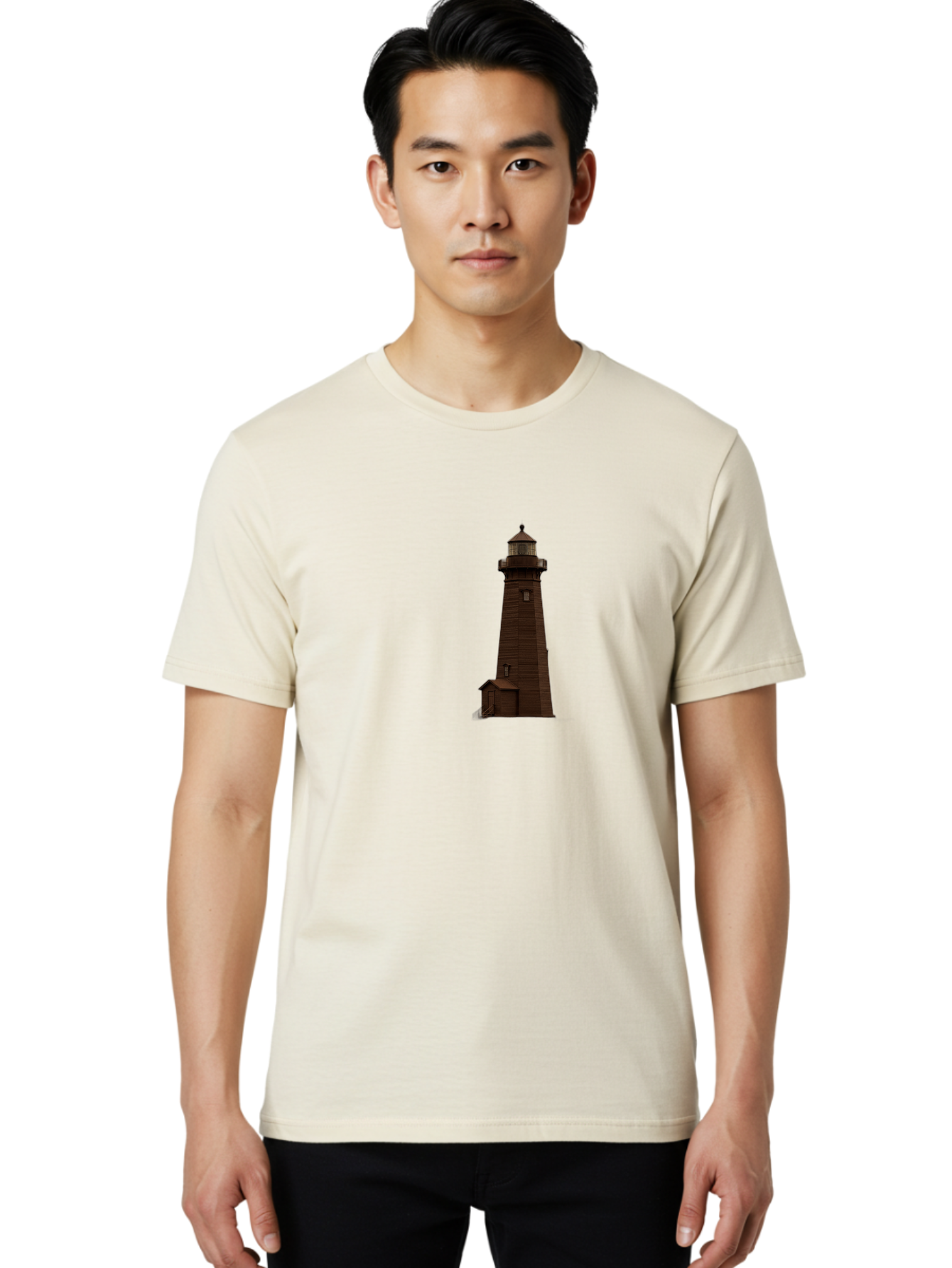 Lighthouse Men'S Graphic Tee, 100% Cotton, Comfortable Casual Summer Wear, Machine Washable, Vintage Camera, Old Camera, Antique Camera, Black Camera, Classic Photography, Photography Equipment, Nostalgic Device, Film Camera, Camera Art Bag727