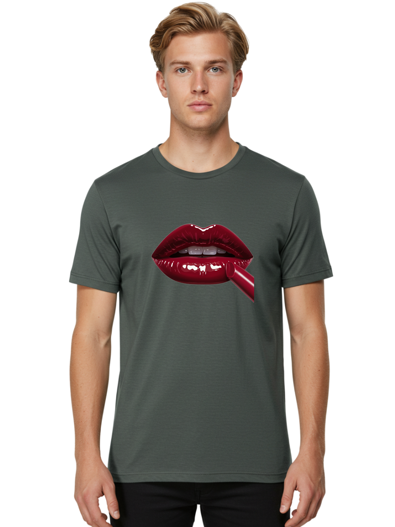 Lipstick Men'S Graphic Tee, 100% Cotton, Comfortable Casual Summer Wear, Machine Washable, Vintage Camera, Old Camera, Antique Camera, Black Camera, Classic Photography, Photography Equipment, Nostalgic Device, Film Camera, Camera Art Bag728