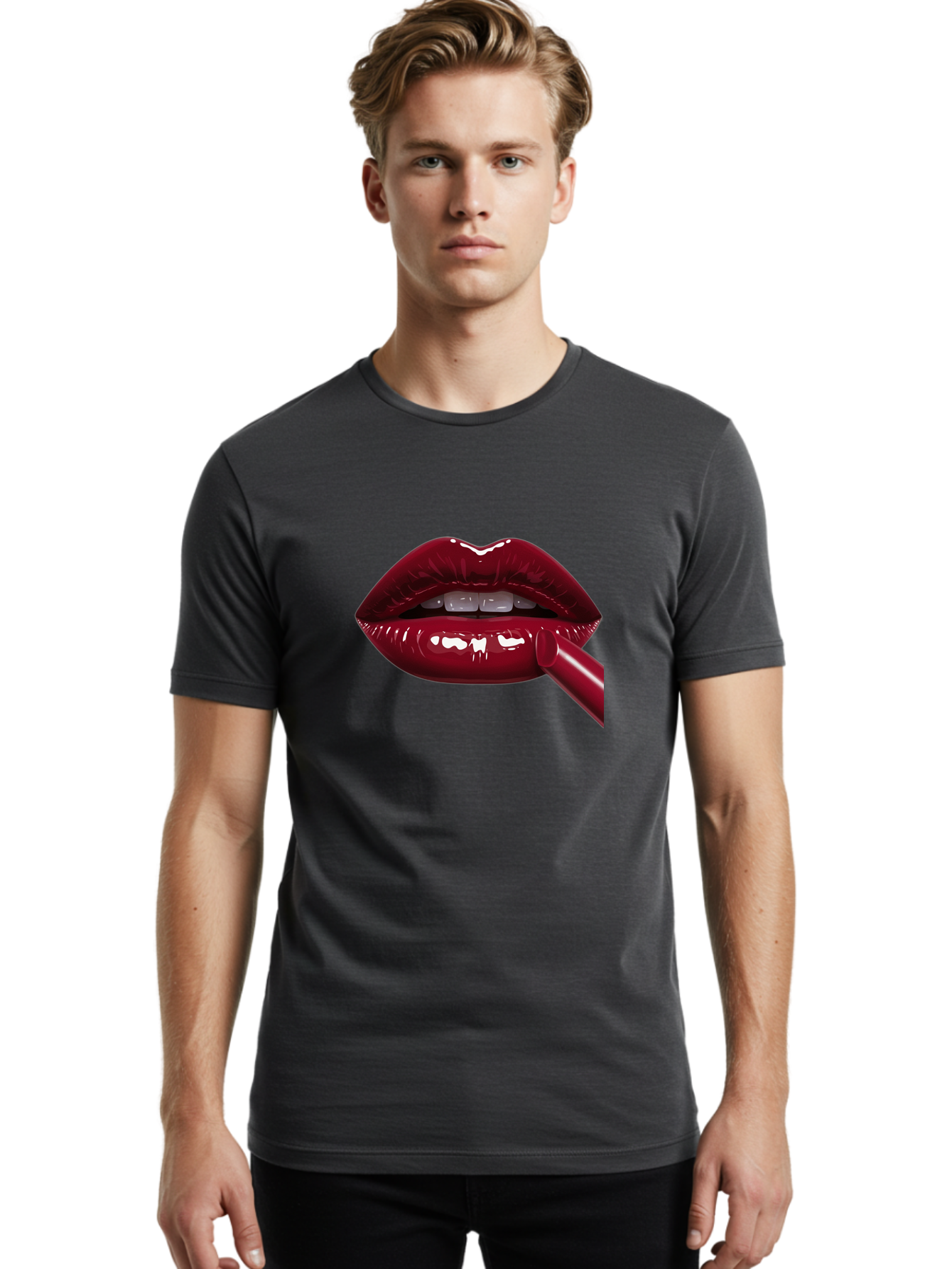 Lipstick Men'S Graphic Tee, 100% Cotton, Comfortable Casual Summer Wear, Machine Washable, Vintage Camera, Old Camera, Antique Camera, Black Camera, Classic Photography, Photography Equipment, Nostalgic Device, Film Camera, Camera Art Bag728