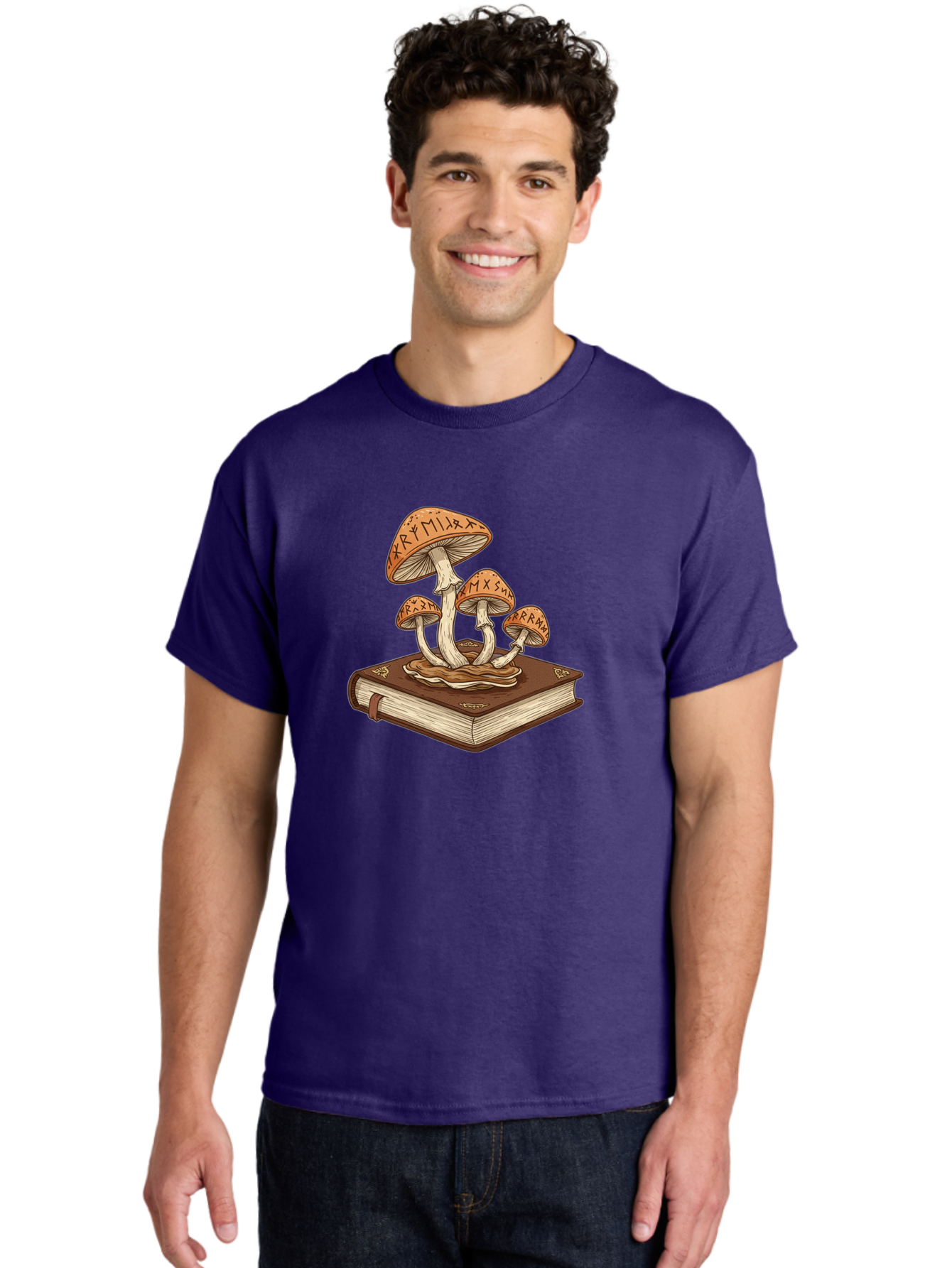 Magic-Mushrooms-On-Book Men'S Graphic Tee, 100% Cotton, Comfortable Casual Summer Wear, Machine Washable, Vintage Camera, Old Camera, Antique Camera, Black Camera, Classic Photography, Photography Equipment, Nostalgic Device, Film Camera, Bag741