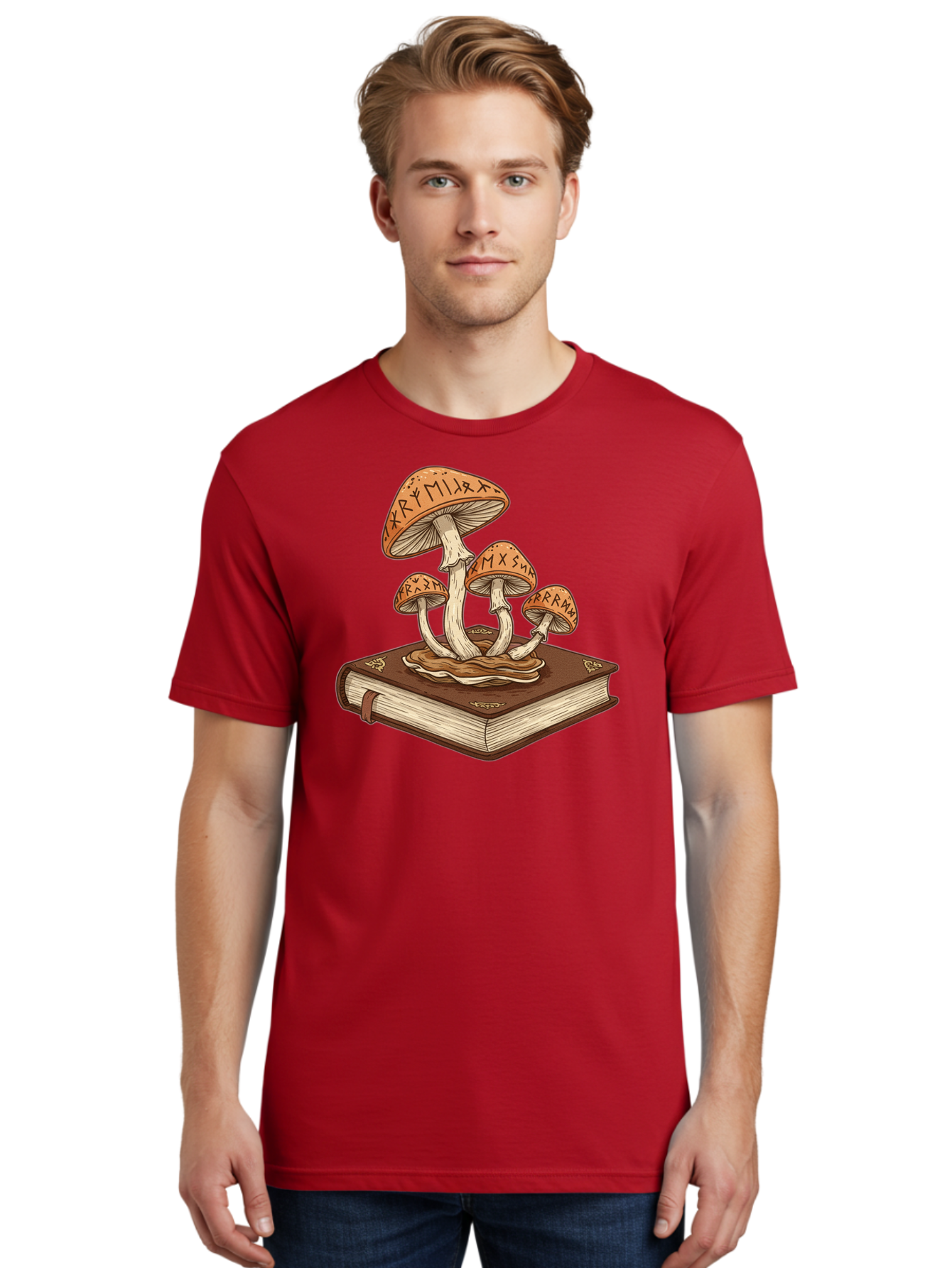 Magic-Mushrooms-On-Book Men'S Graphic Tee, 100% Cotton, Comfortable Casual Summer Wear, Machine Washable, Vintage Camera, Old Camera, Antique Camera, Black Camera, Classic Photography, Photography Equipment, Nostalgic Device, Film Camera, Bag741