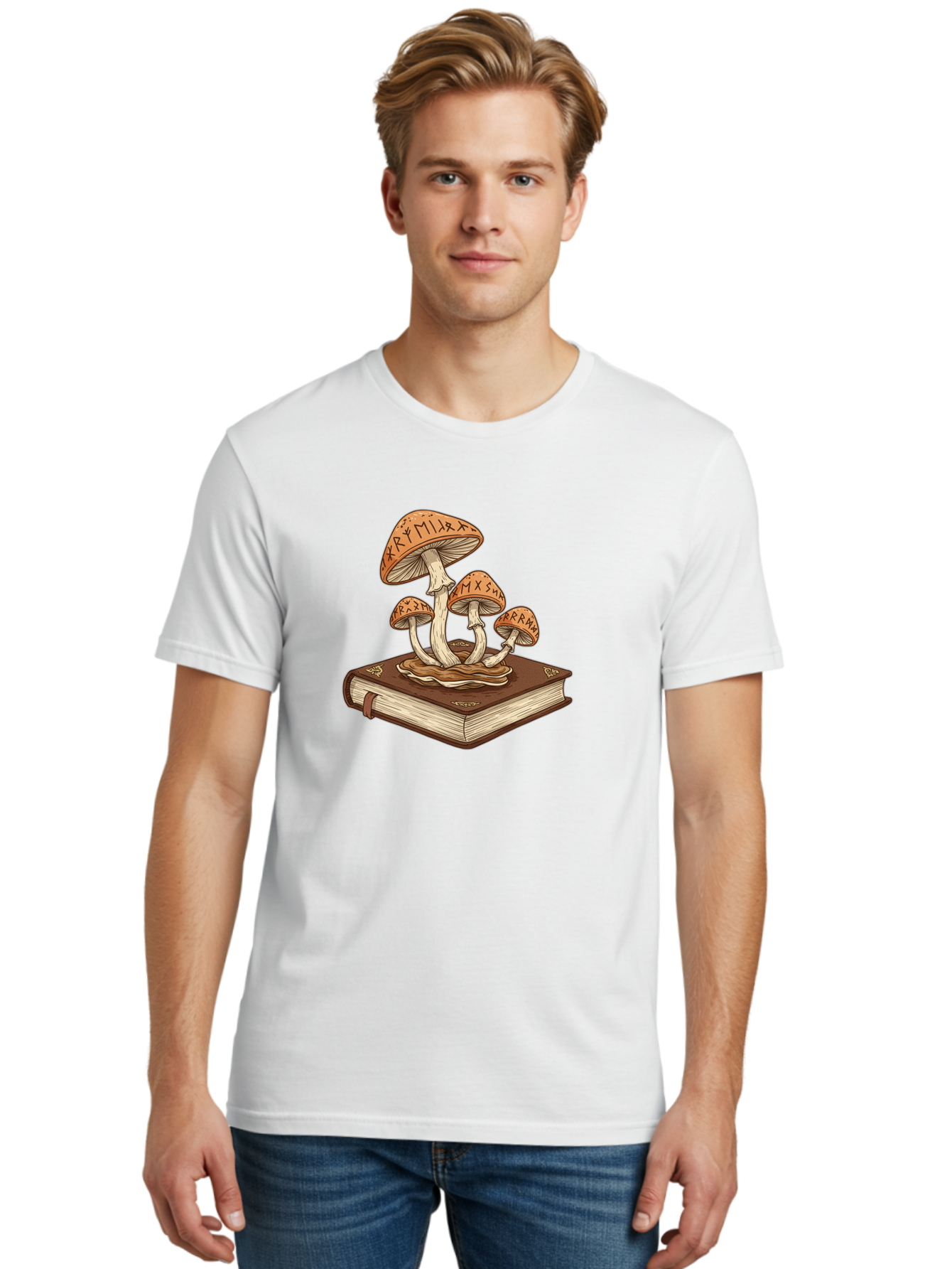 Magic-Mushrooms-On-Book Men'S Graphic Tee, 100% Cotton, Comfortable Casual Summer Wear, Machine Washable, Vintage Camera, Old Camera, Antique Camera, Black Camera, Classic Photography, Photography Equipment, Nostalgic Device, Film Camera, Bag741